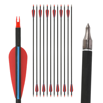 30" Spine 500 Carbon Arrows Adjustable Nock 12pcs