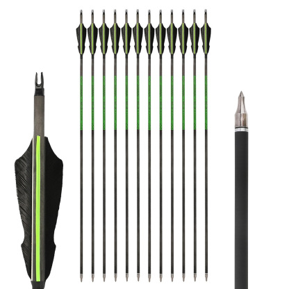 30" Pure Carbon Archery Arrows SP300-800 12pcs