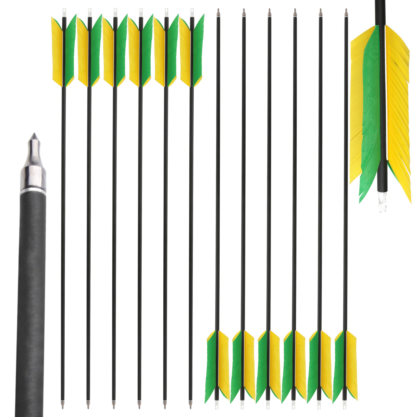 Archery Carbon Arrows Flu Flu Feathers Target Tradition