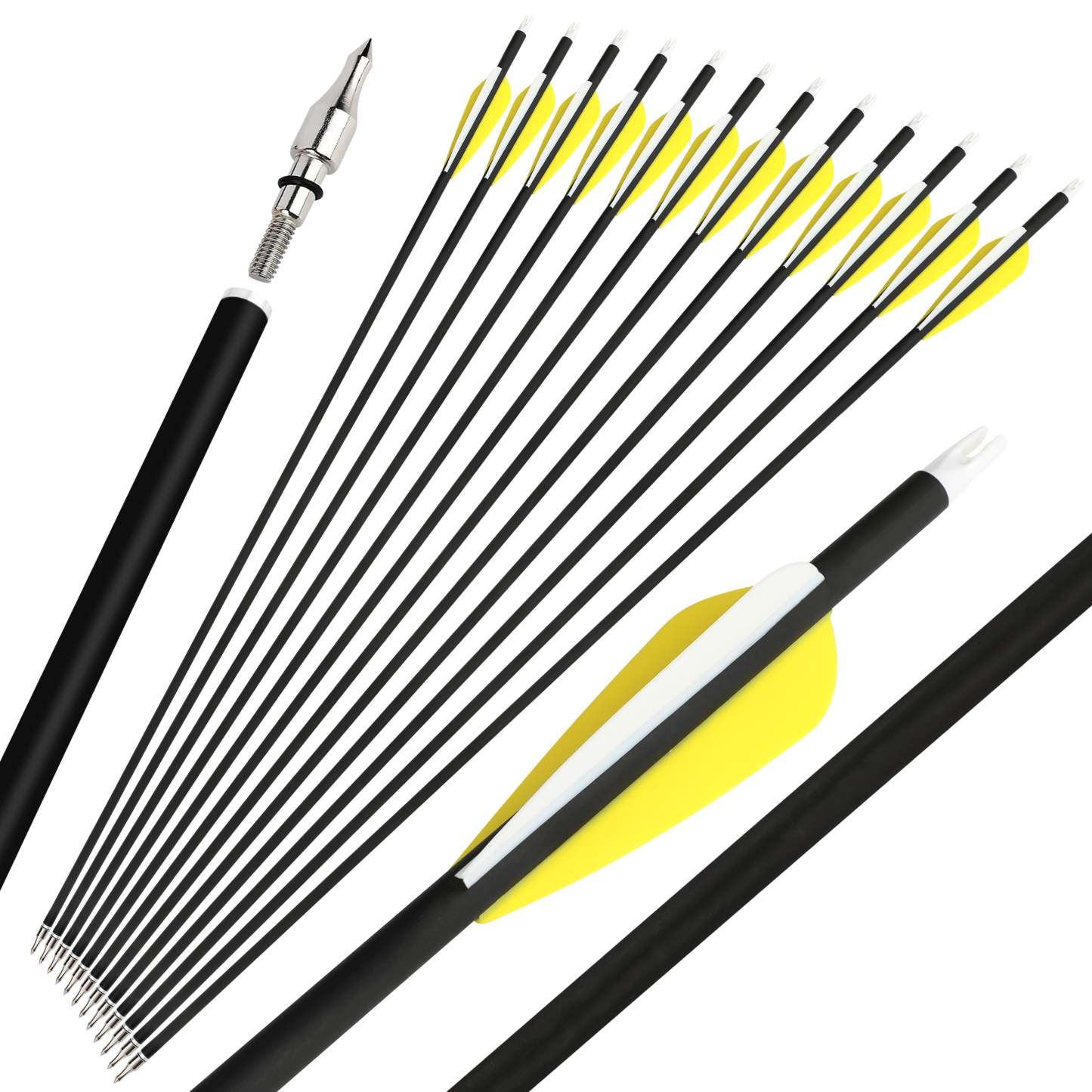 🎯Archery Carbon Arrows Targeting Practice Hunting for Recurve Compound Bow-AMEYXGS Archery