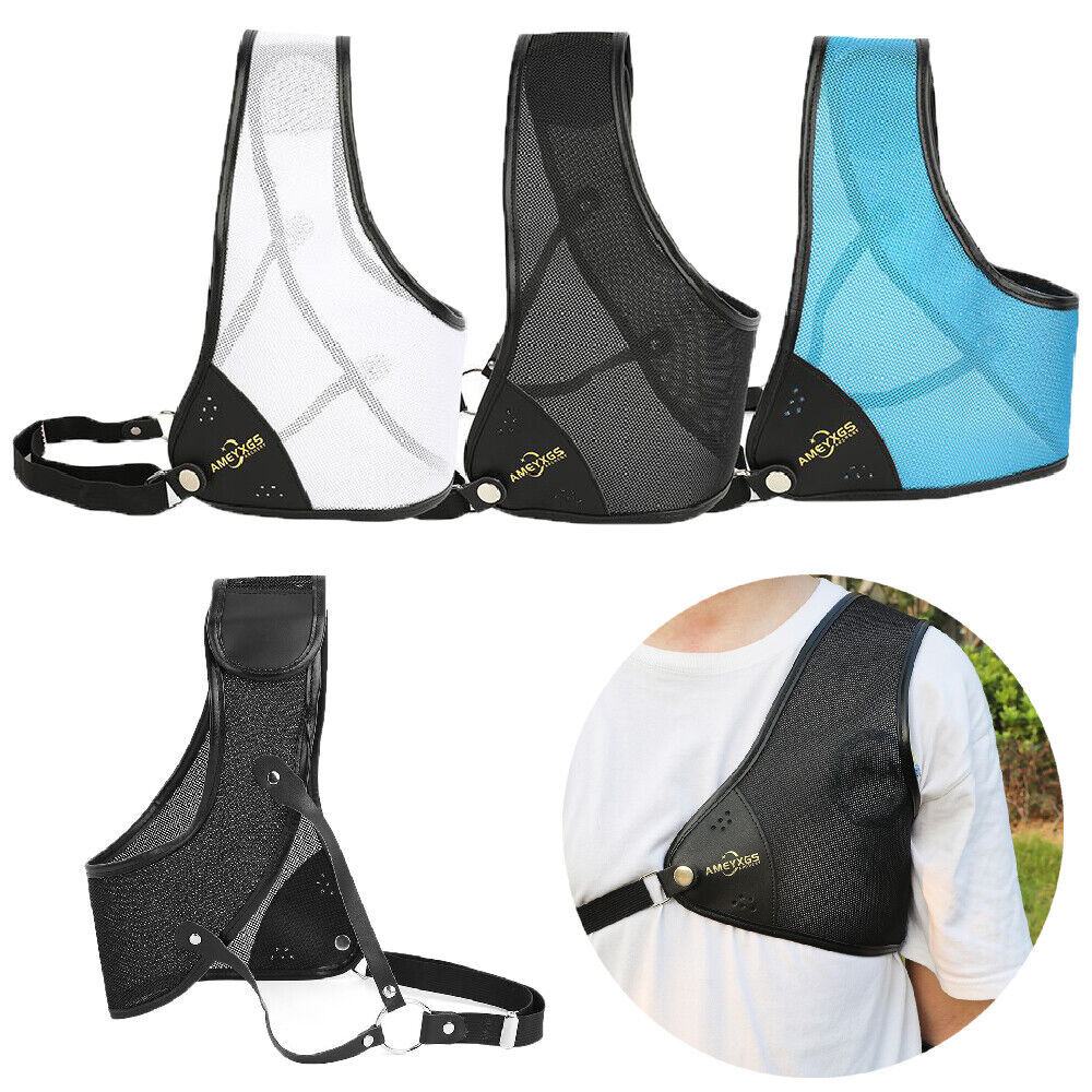 🎯Archery Chest Guard Cowhide Chest Protectors Left Side Adjustable Safety-AMEYXGS Archery