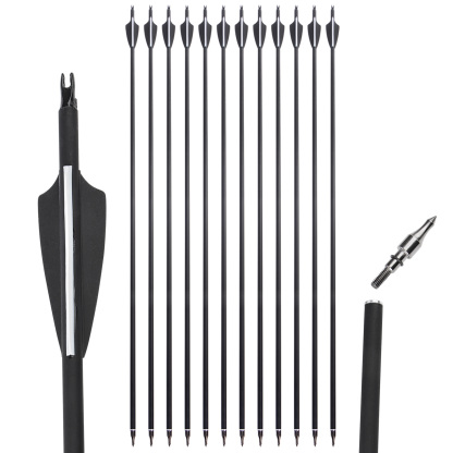 Archery Mixed Carbon Arrow 500 Spine 100 Grain Tips 12 Pack