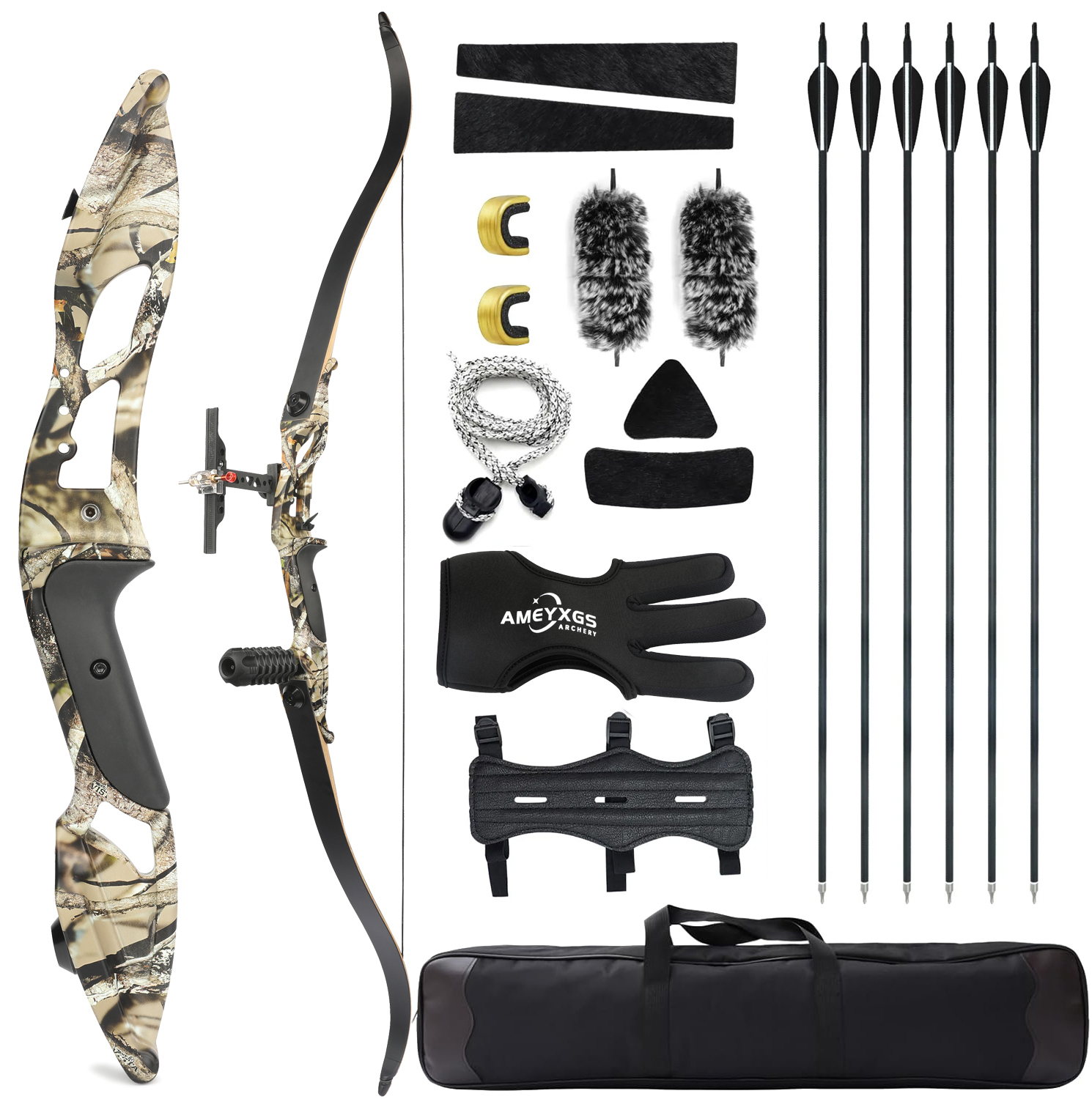 Powerful JUNXING F179 Recurve Hunting Bow 56'' for Target Hunters