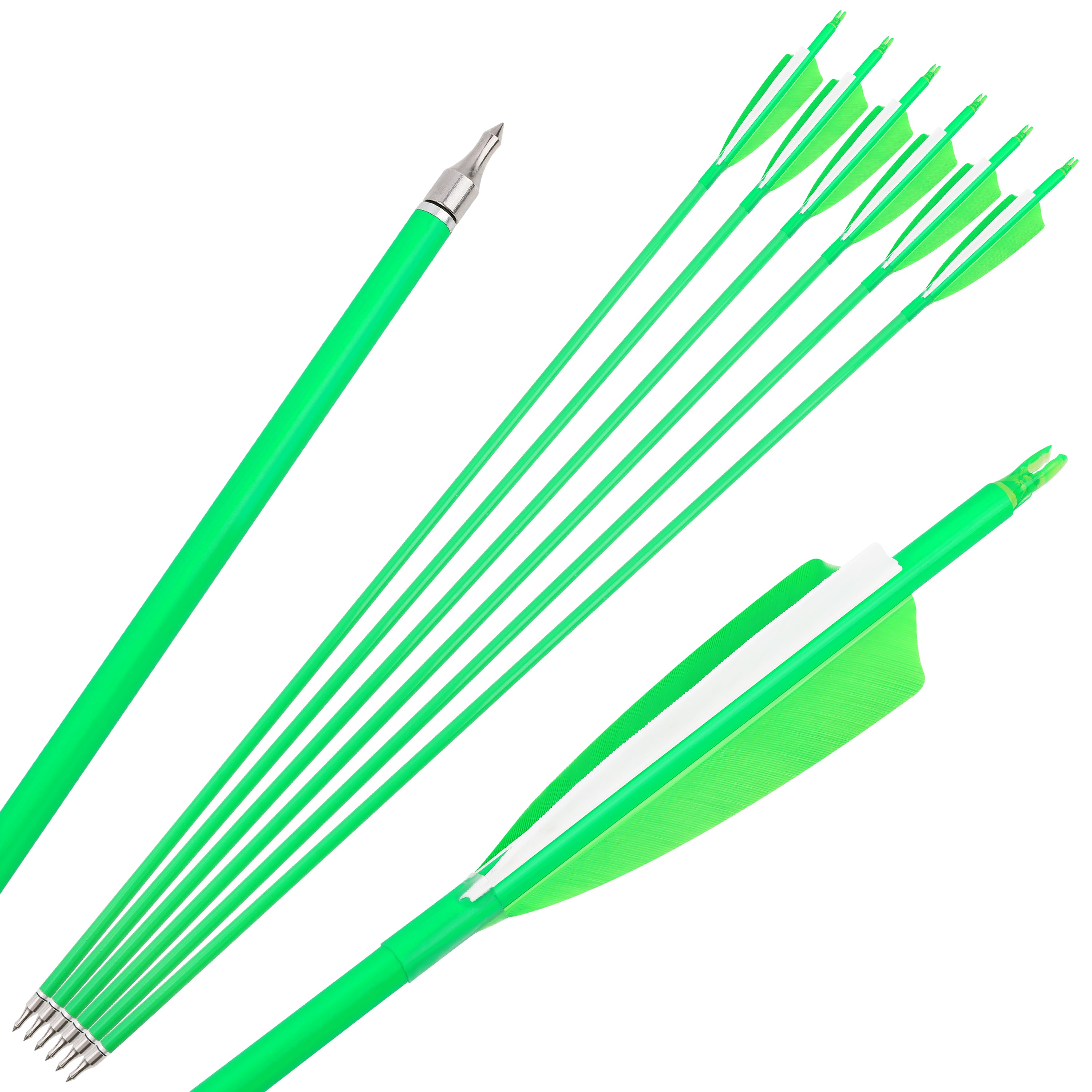 🎯31" Fluorescence Carbon Arrows for Archery Target Practice Hunting-AMEYXGS Archery