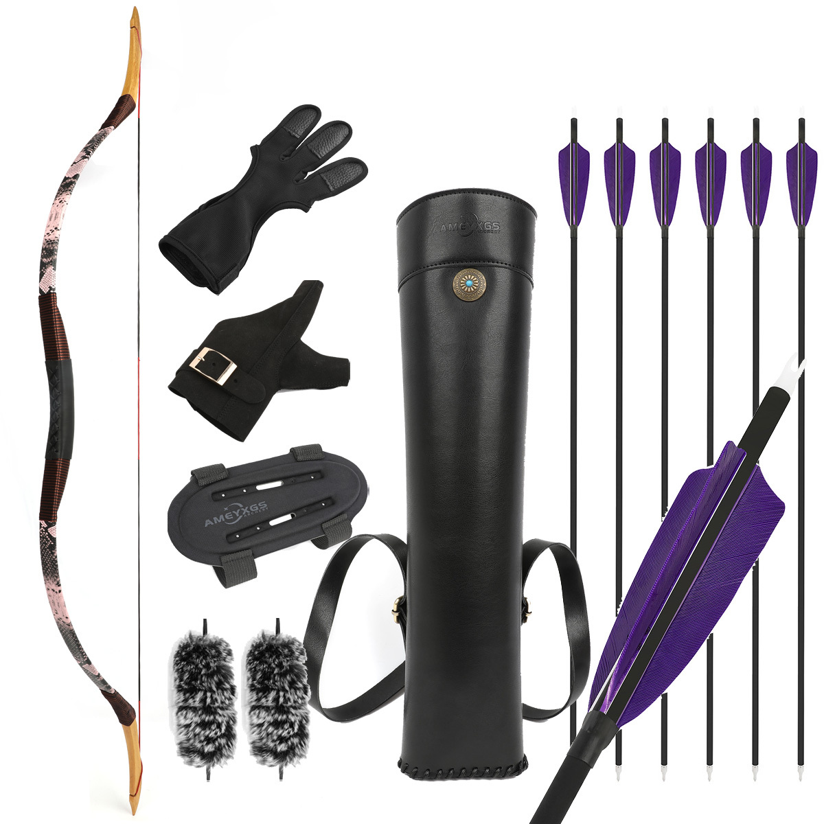 12 LBS Archery Tradition Longbow Set