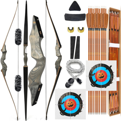 Archery Takedown Longbow 20lbs-60lbs Traditional Hunting RH&LH