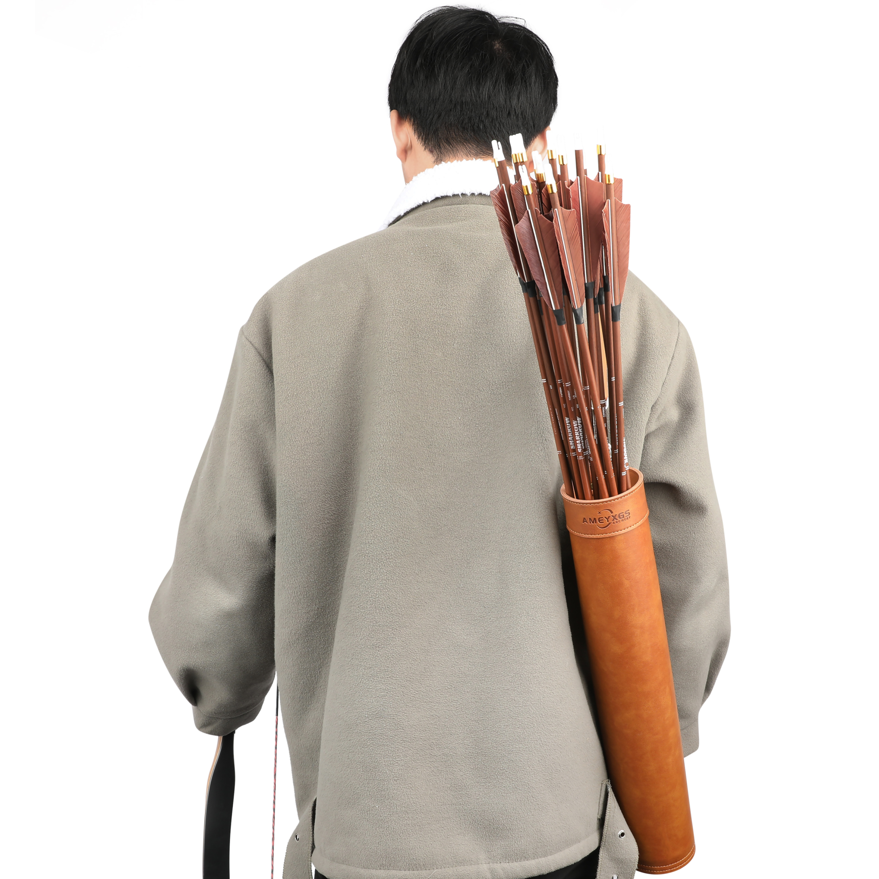Arrow Quiver Brown PU Lenther Archery 