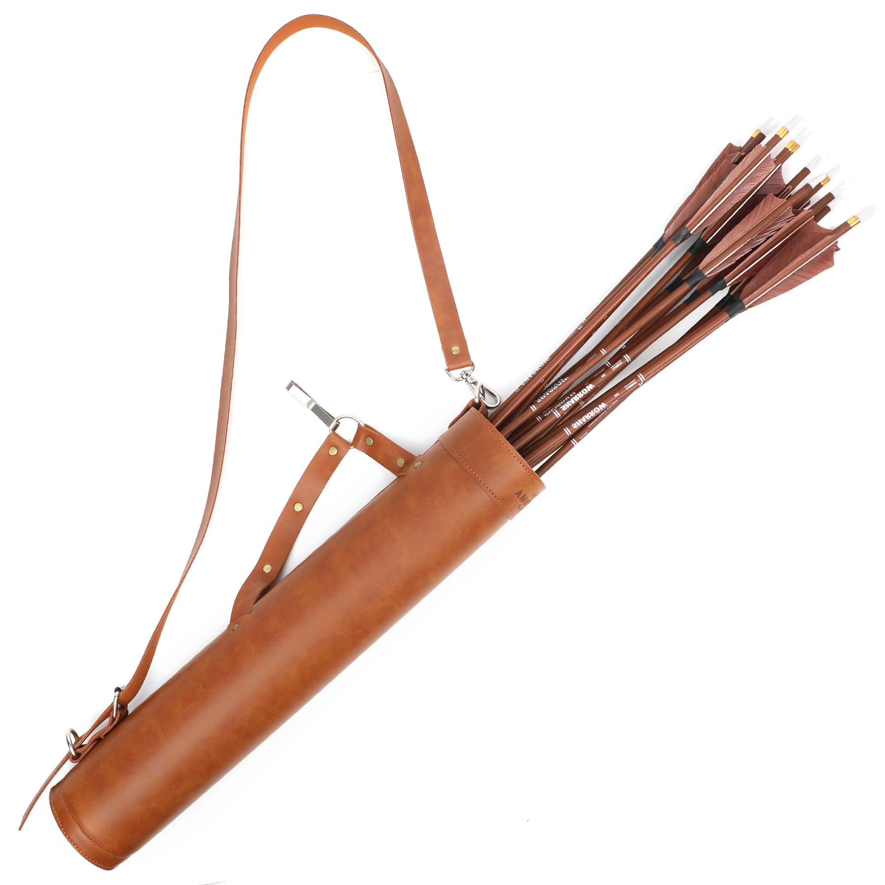 Arrow Quiver Brown PU Lenther Archery 