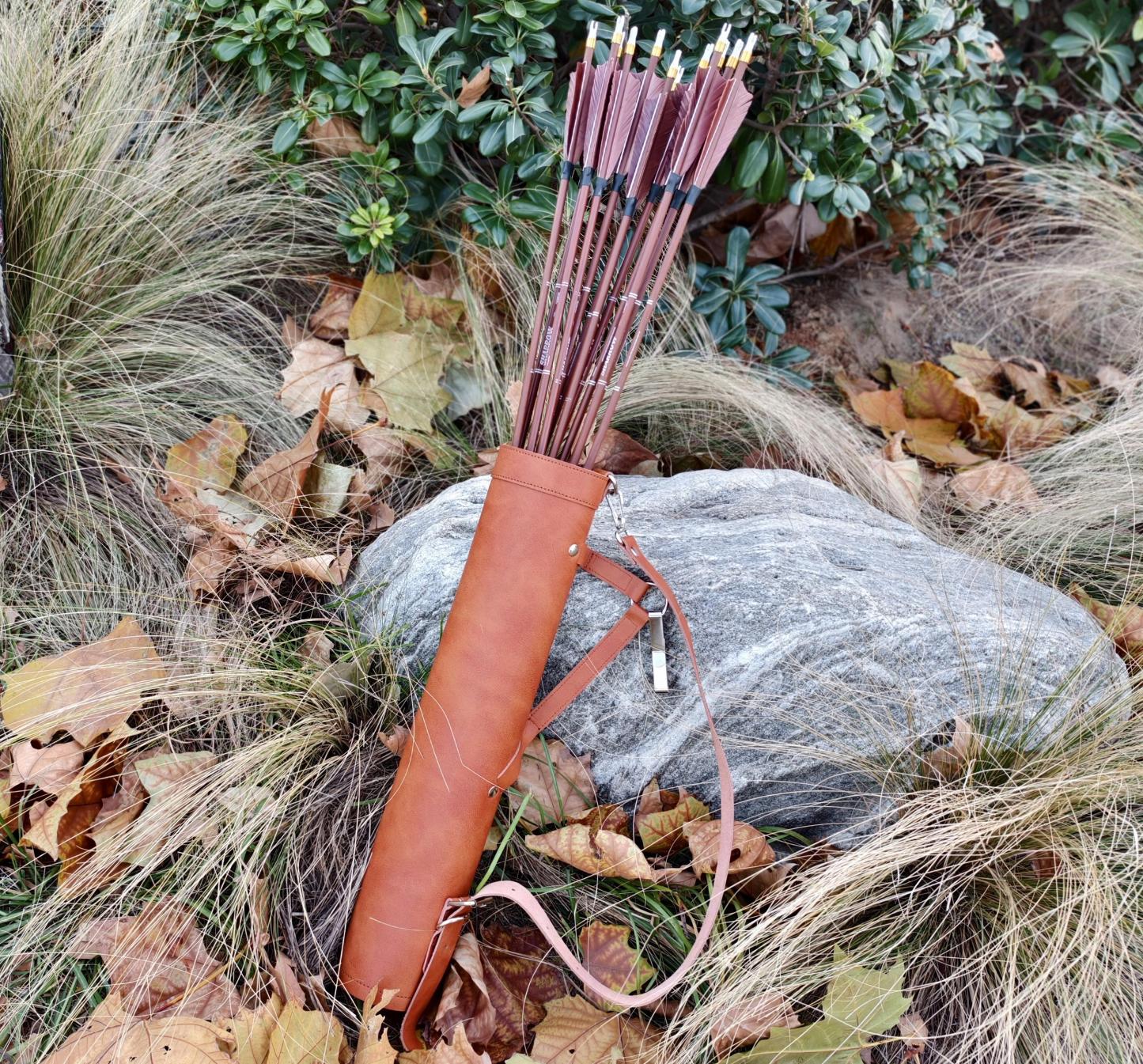 Arrow Quiver Brown PU Lenther Archery