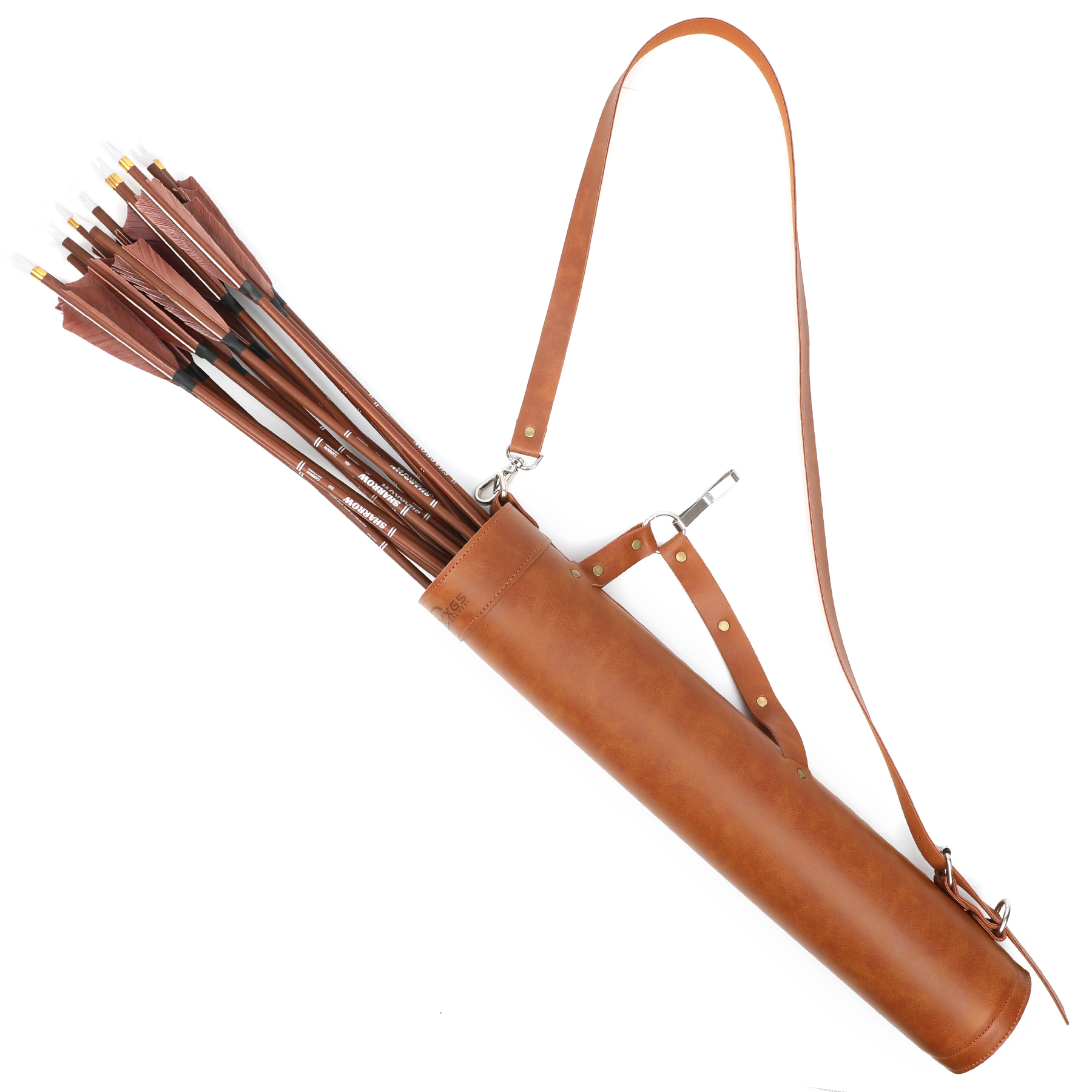 Arrow Quiver Brown PU Lenther Archery 