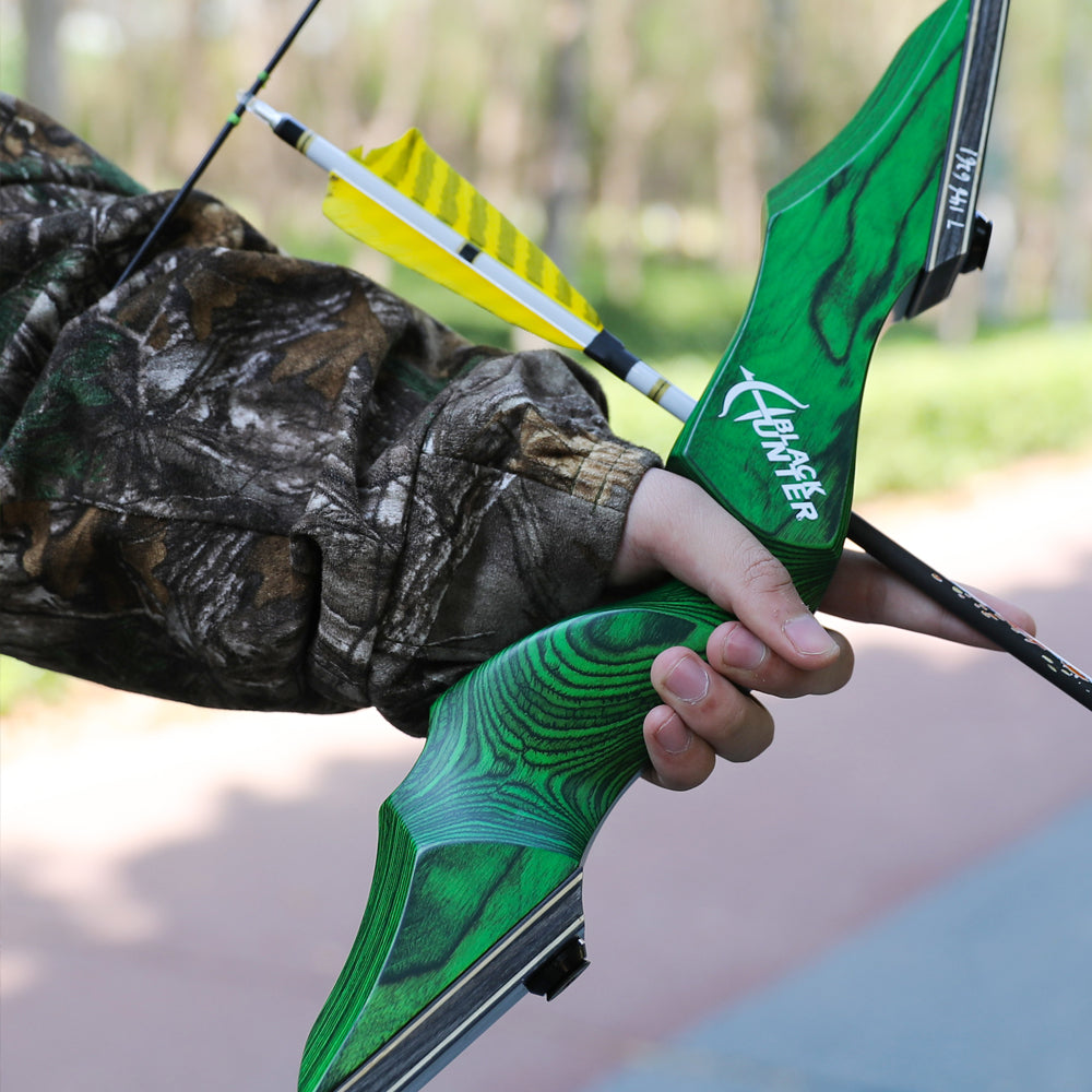 🎯BLACK HUNTER 60'' Archery Traditional Hunting 20-60LBS Recurve Bow RH&LH-AMEYXGS Archery