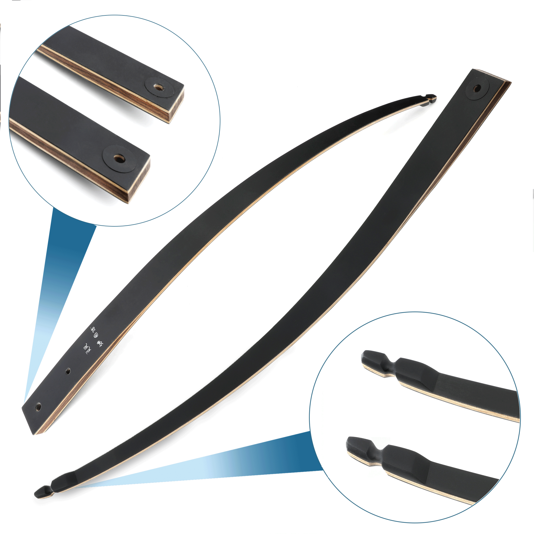 BLACK HUNTER 60'' Archery Traditional Hunting 20-60LBS Recurve Bow RH&LH