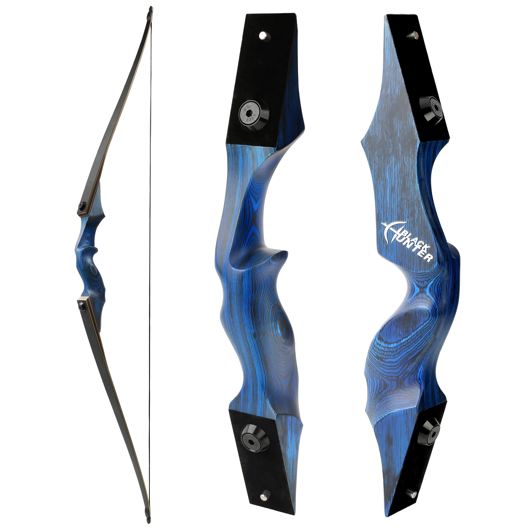 BLACK HUNTER 60'' Archery Traditional Hunting 20-60LBS Recurve Bow RH&LH