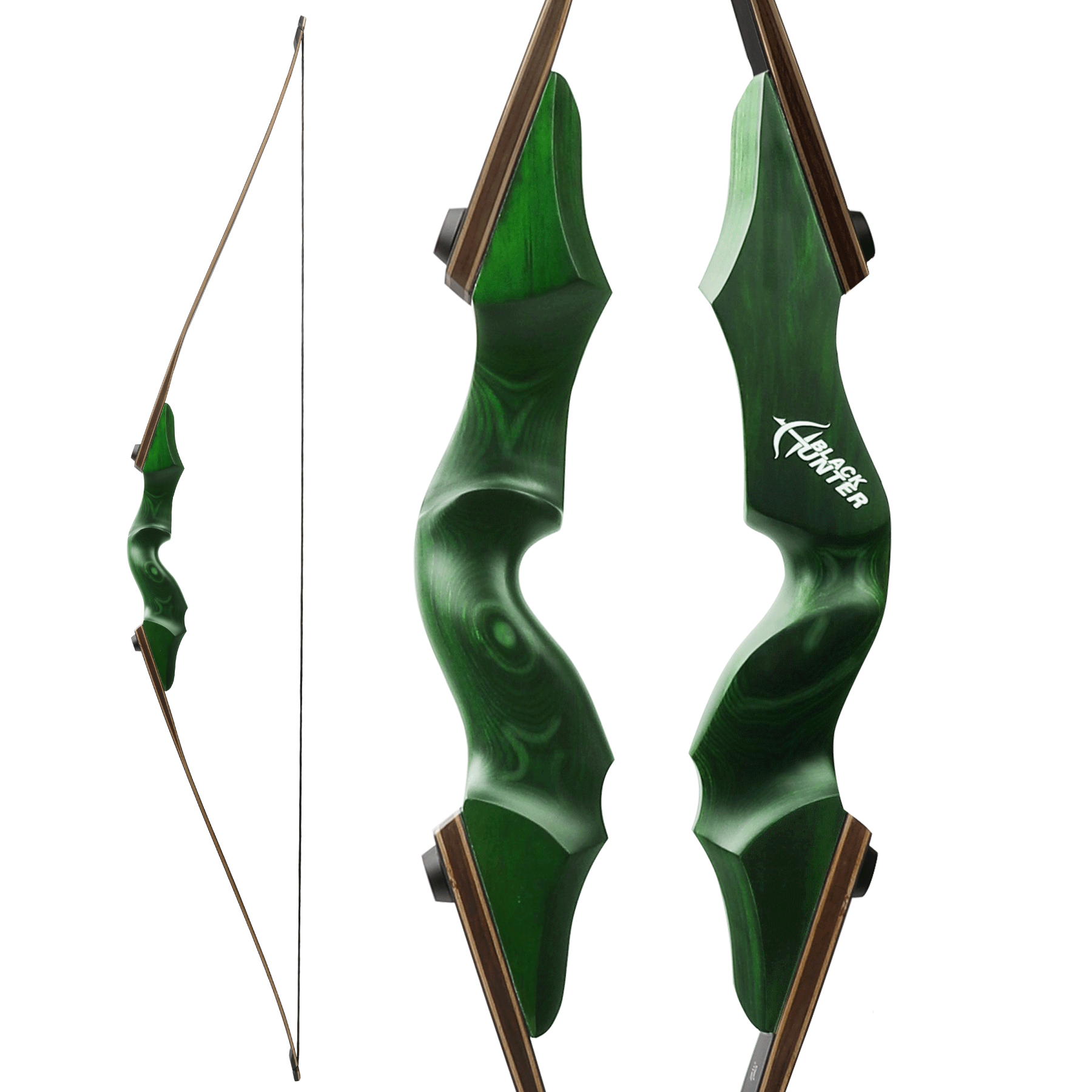 BLACK HUNTER 60'' Archery Traditional Hunting 20-60LBS Recurve Bow RH&LH