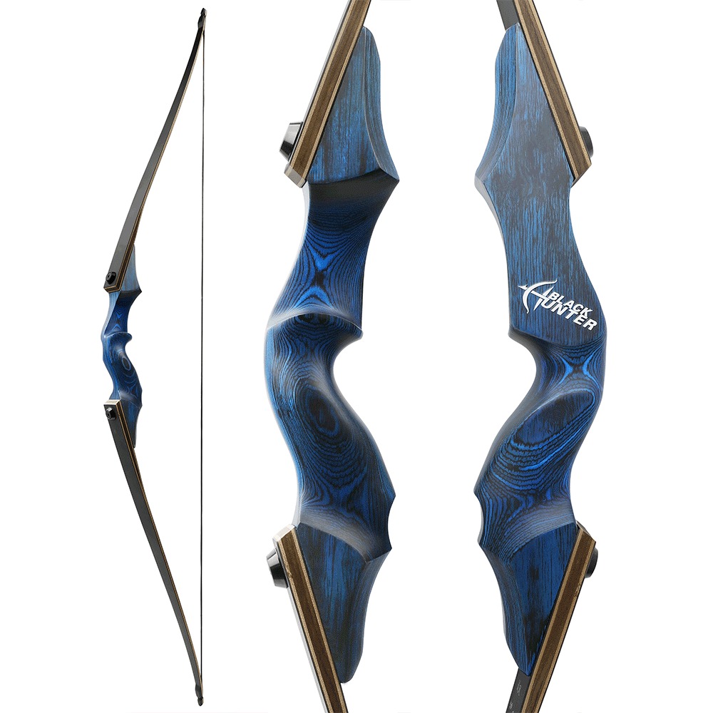 BLACK HUNTER Longbow Archery Hunting Kit ,RH&LH,20-60LBS