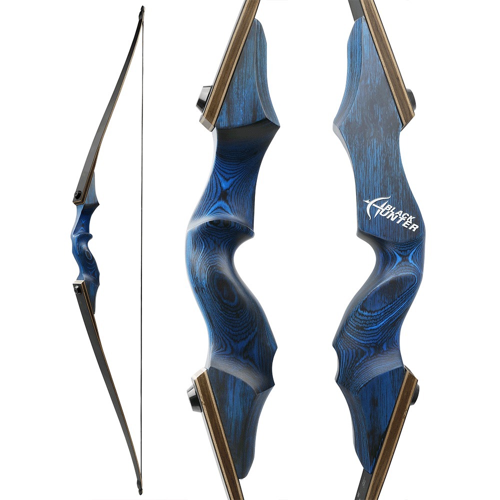 BLACK HUNTER Longbow Archery Hunting Kit ,RH&LH,20-60LBS
