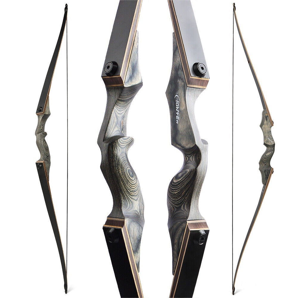 BLACK HUNTER Longbow Archery Hunting Kit ,RH&LH,20-60LBS