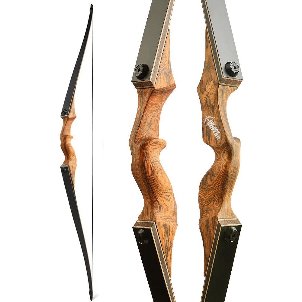 BLACK HUNTER Longbow Archery Hunting Kit ,RH&LH,20-60LBS