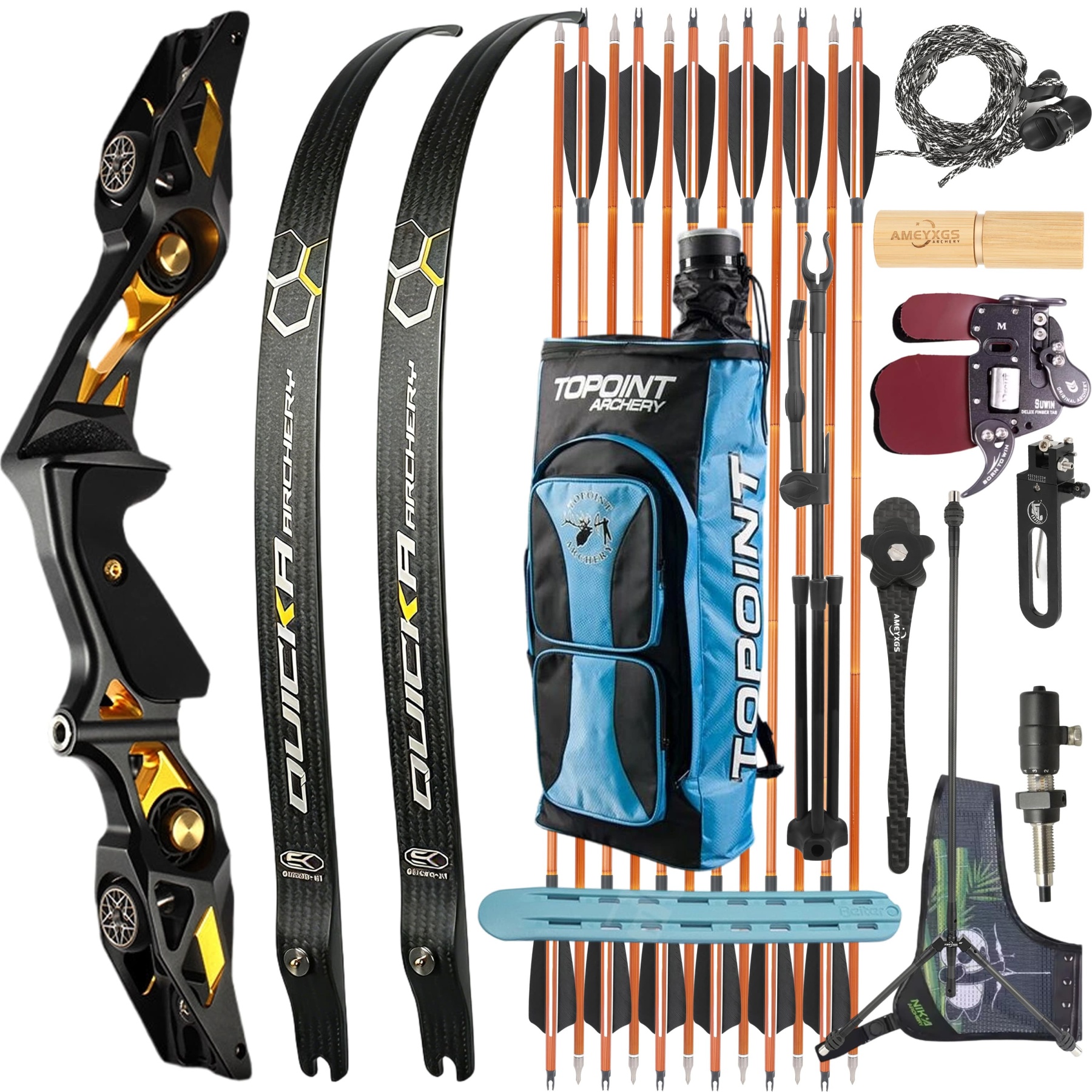 BOSEN 18-50lbs Recurve Bow Kit Takedown Archery Set for Beginners & Experts