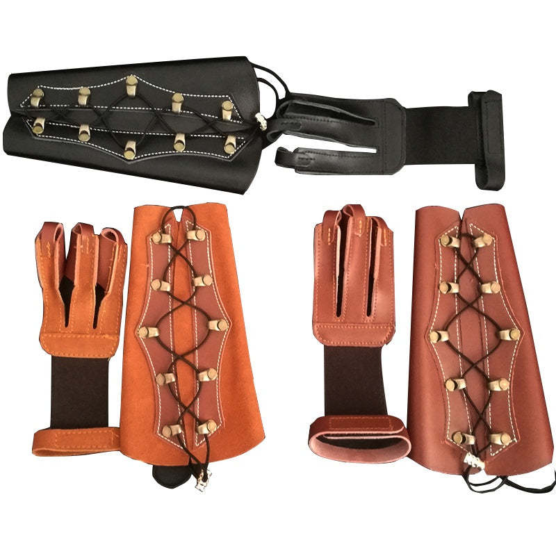 🎯Traditional Archery Arm Guard Finger Golve for Recurve Longbow Outdoor-AMEYXGS Archery