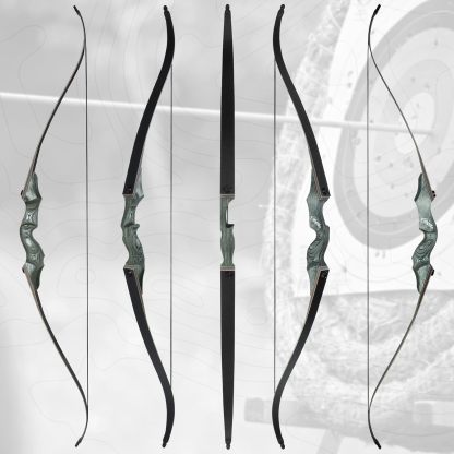 Black Hunter Recurve Bow for Adults with 12pcs Arrows Kit