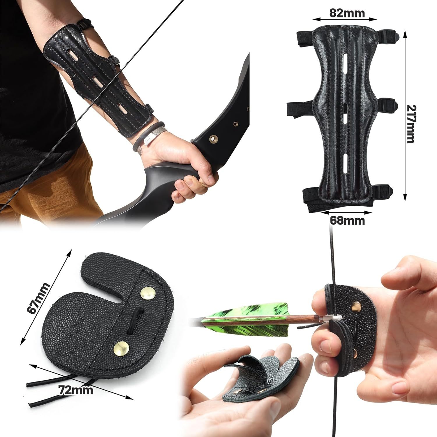 Black Hunter Red Recurve Bow 20-60lbs Broadhead Hunting Kit