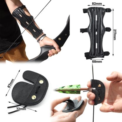 Black Hunter Archery Recurve Bow and Arrows Set for Adults