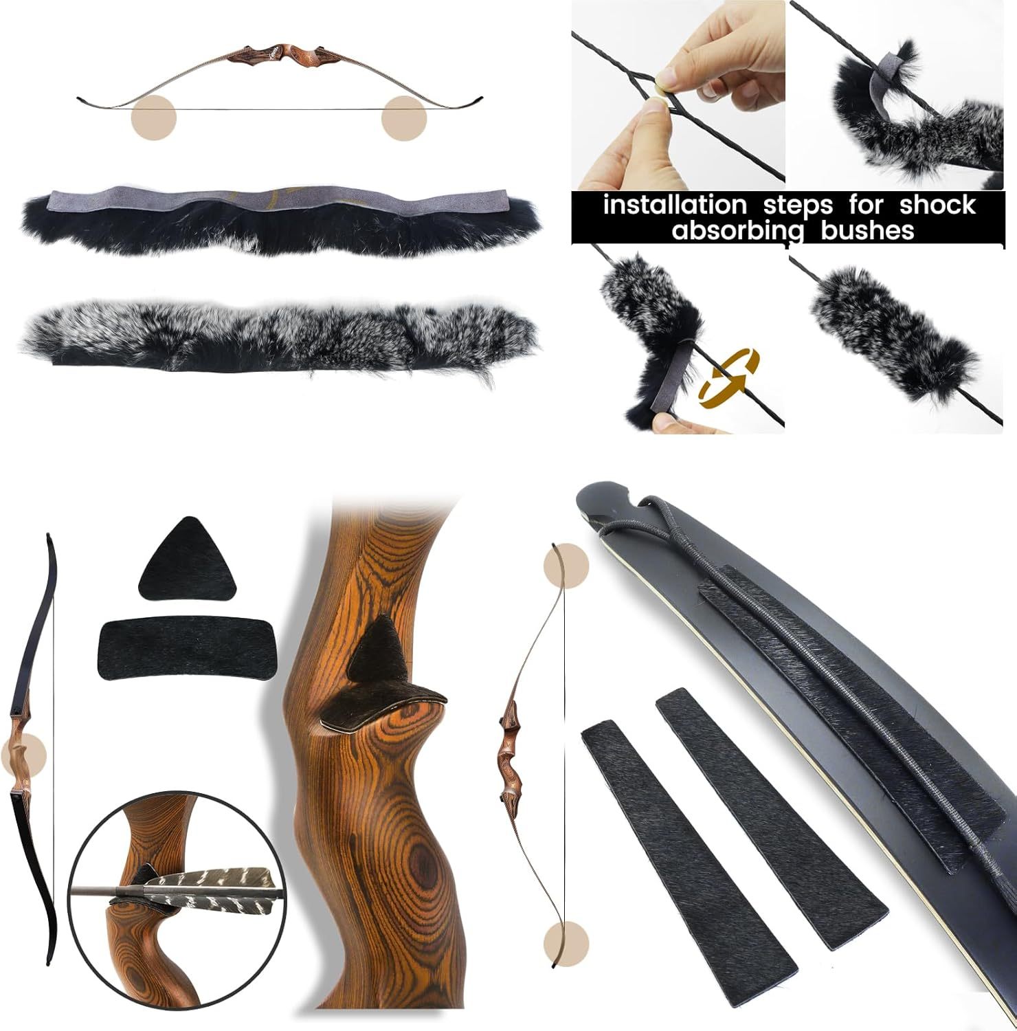 Black Hunter Archery Recurve Bow and Arrows Set for Adults