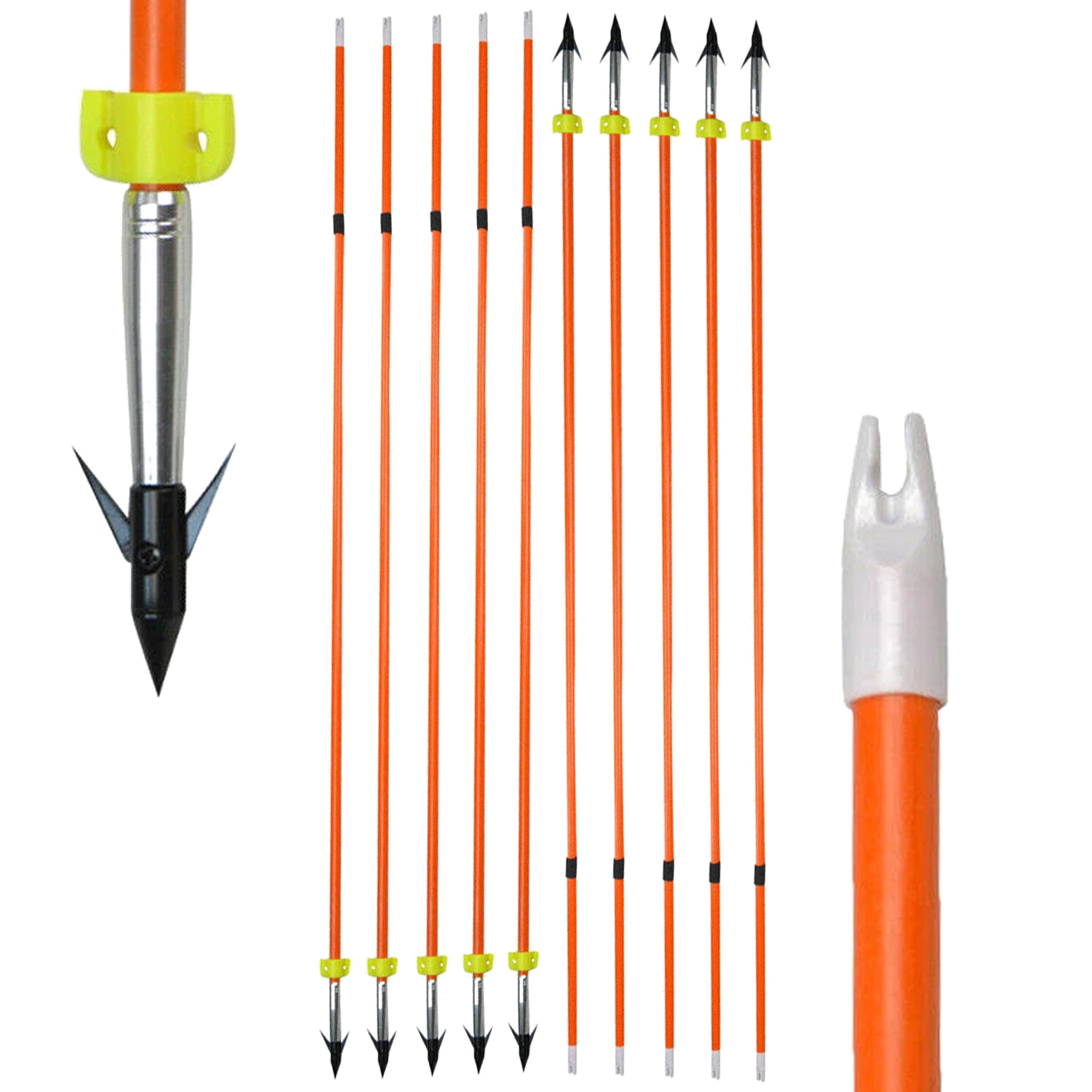 Archery 32'' Bow Fishing Arrows for Anglers Hunter 6pcs