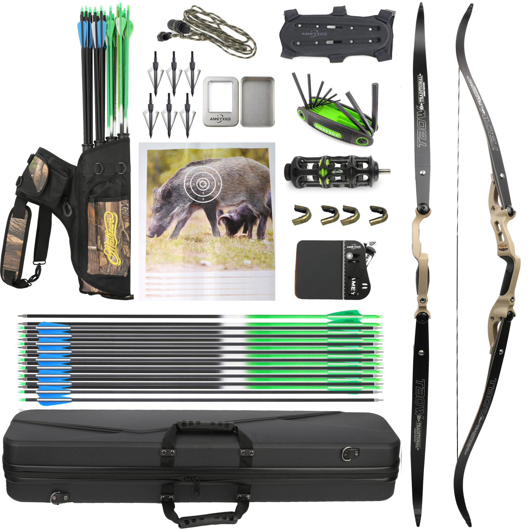 TBOW H3 Traditional Hunting Recurve Bow