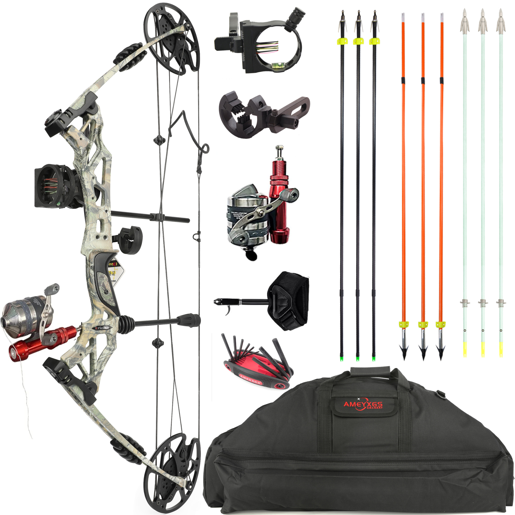 Kaimei Han Target & Bowfishing Bow Kit 30-60 LBS 