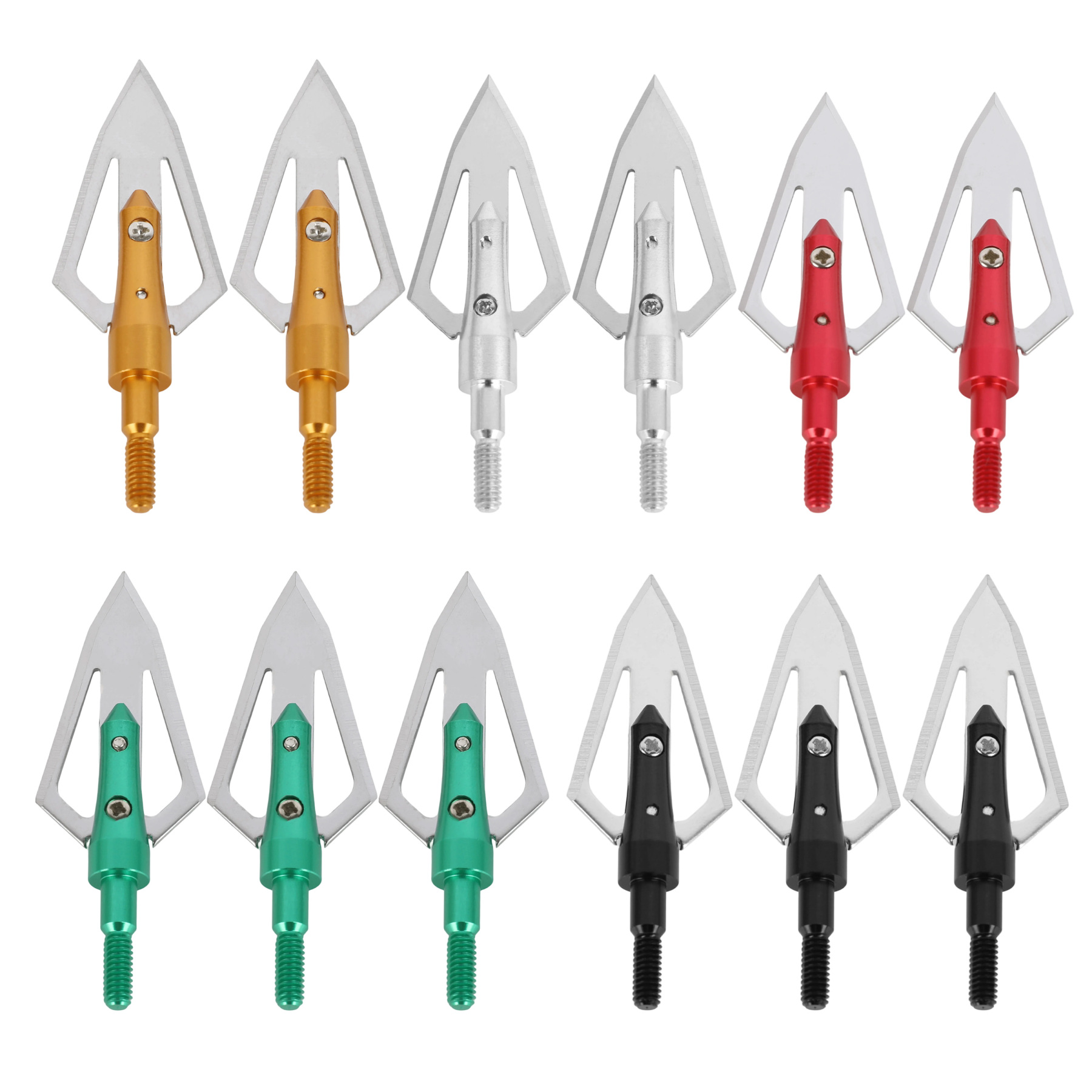 Anodized Screw-In Archery Accessory Broadheads  with Case