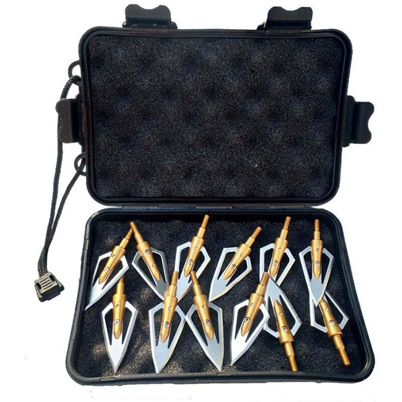 🎯Broadheads Blades Arrowheads with Box for Huning Compound Bow Crossbow-AMEYXGS Archery