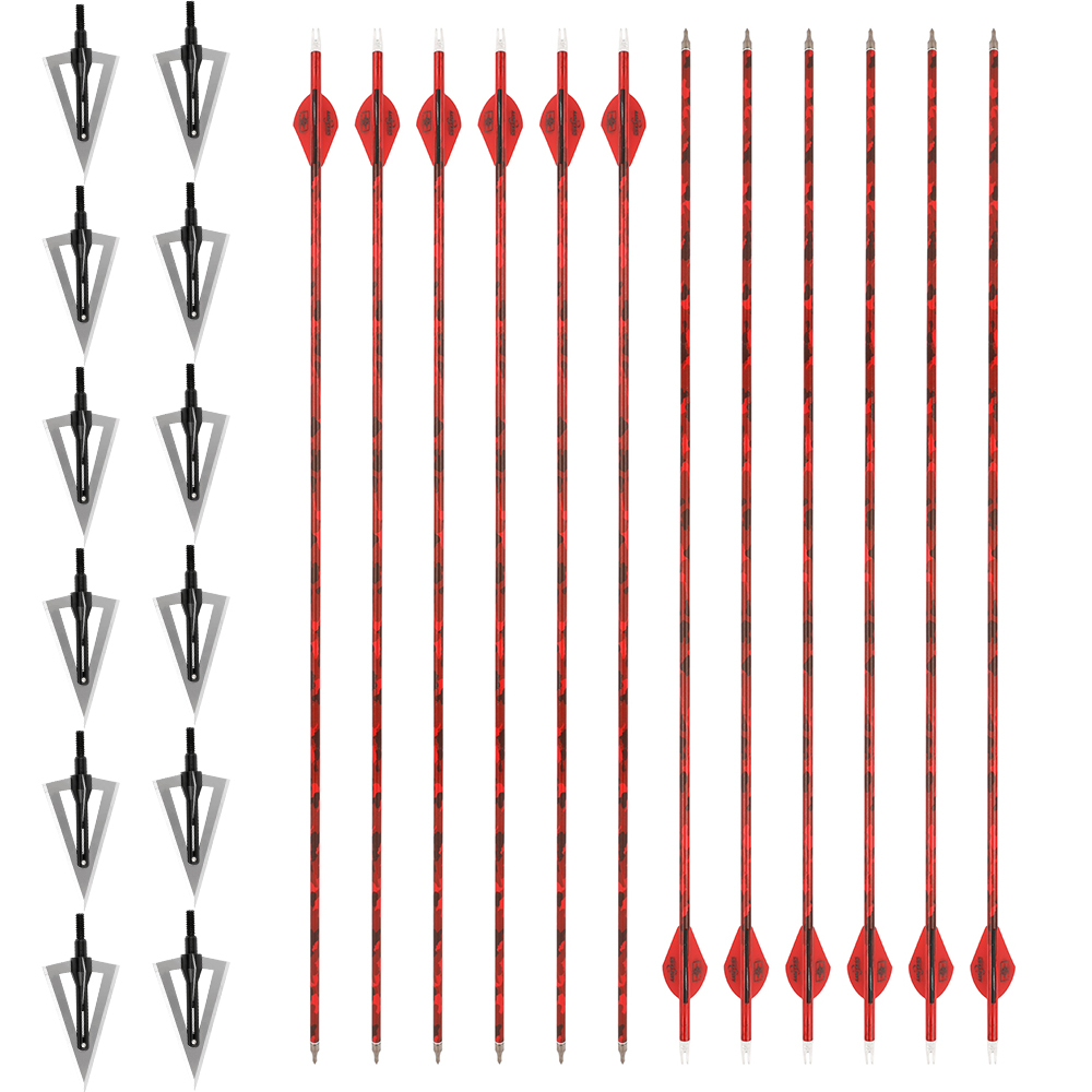 Camo Arrows 12pcs 30 in 500 Spine Mixed Carbon Set