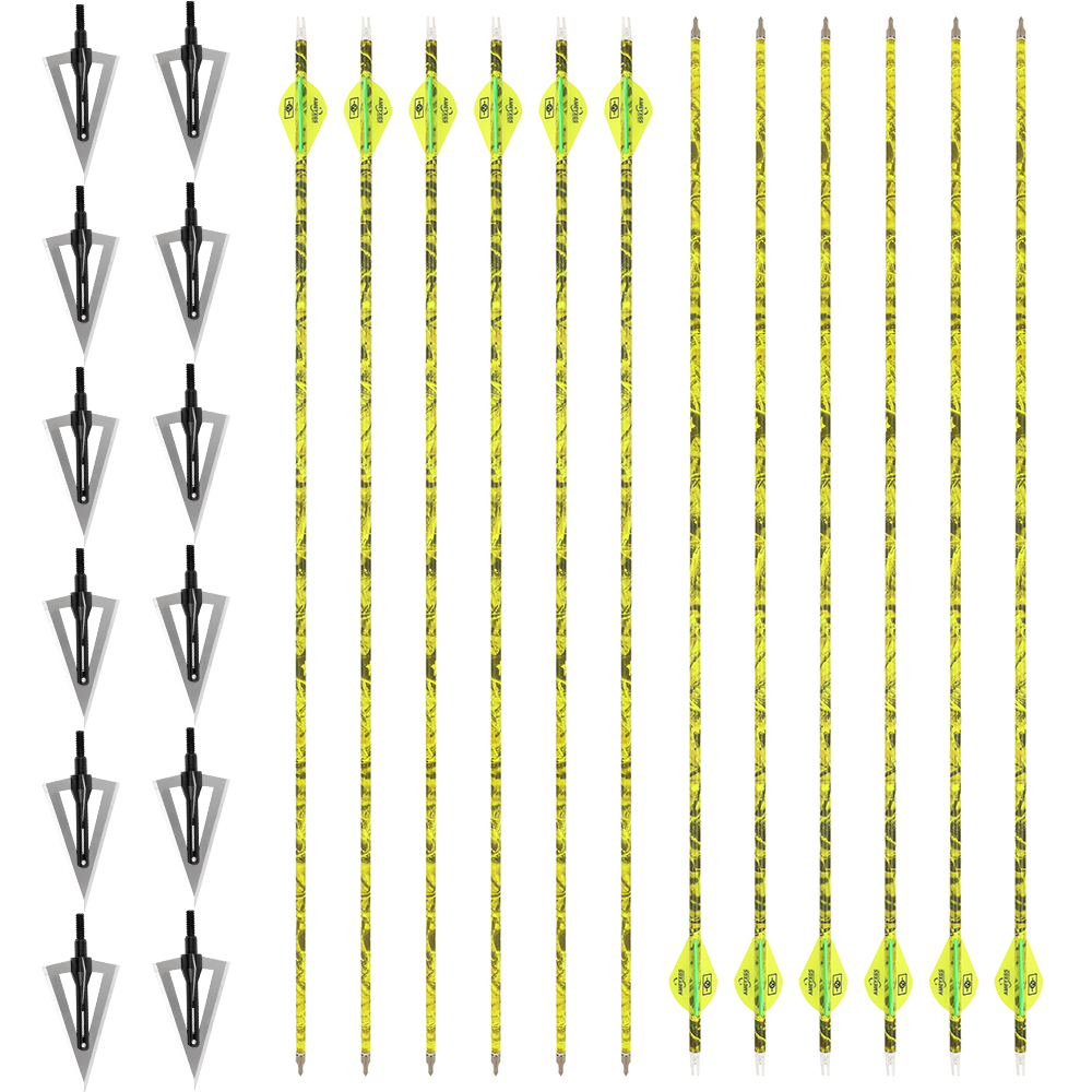 Camo Arrows 12pcs 30 in 500 Spine Mixed Carbon Set