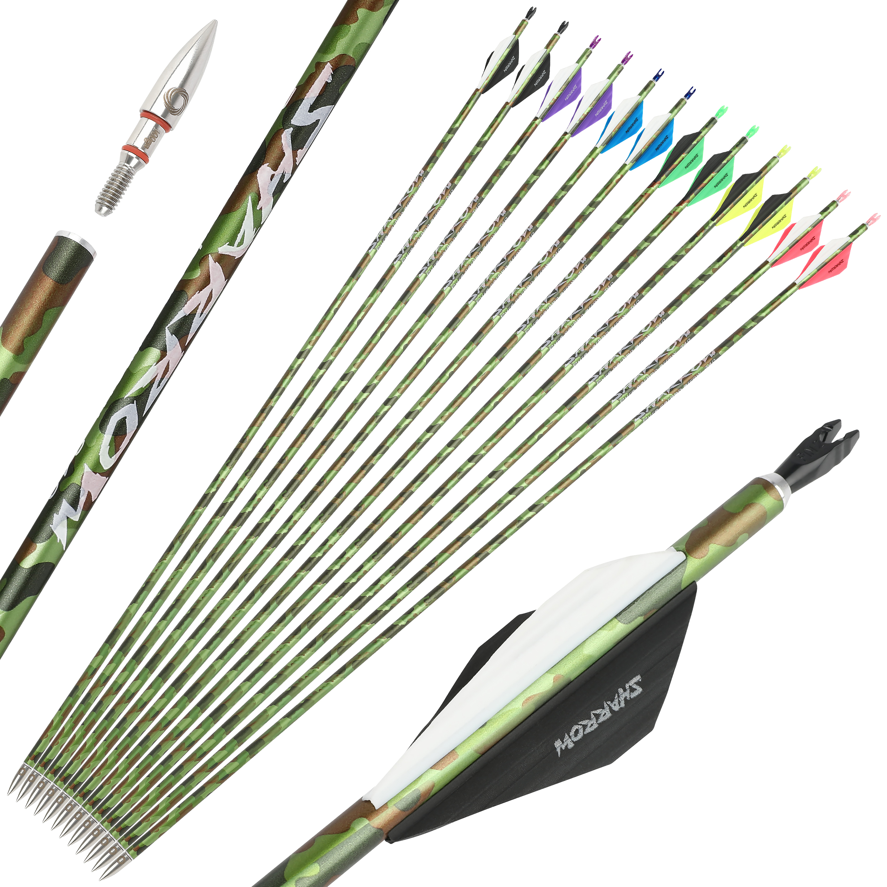 Camo Hunter Carbon Arrows with with Beiter Nock (12pcs/Box)