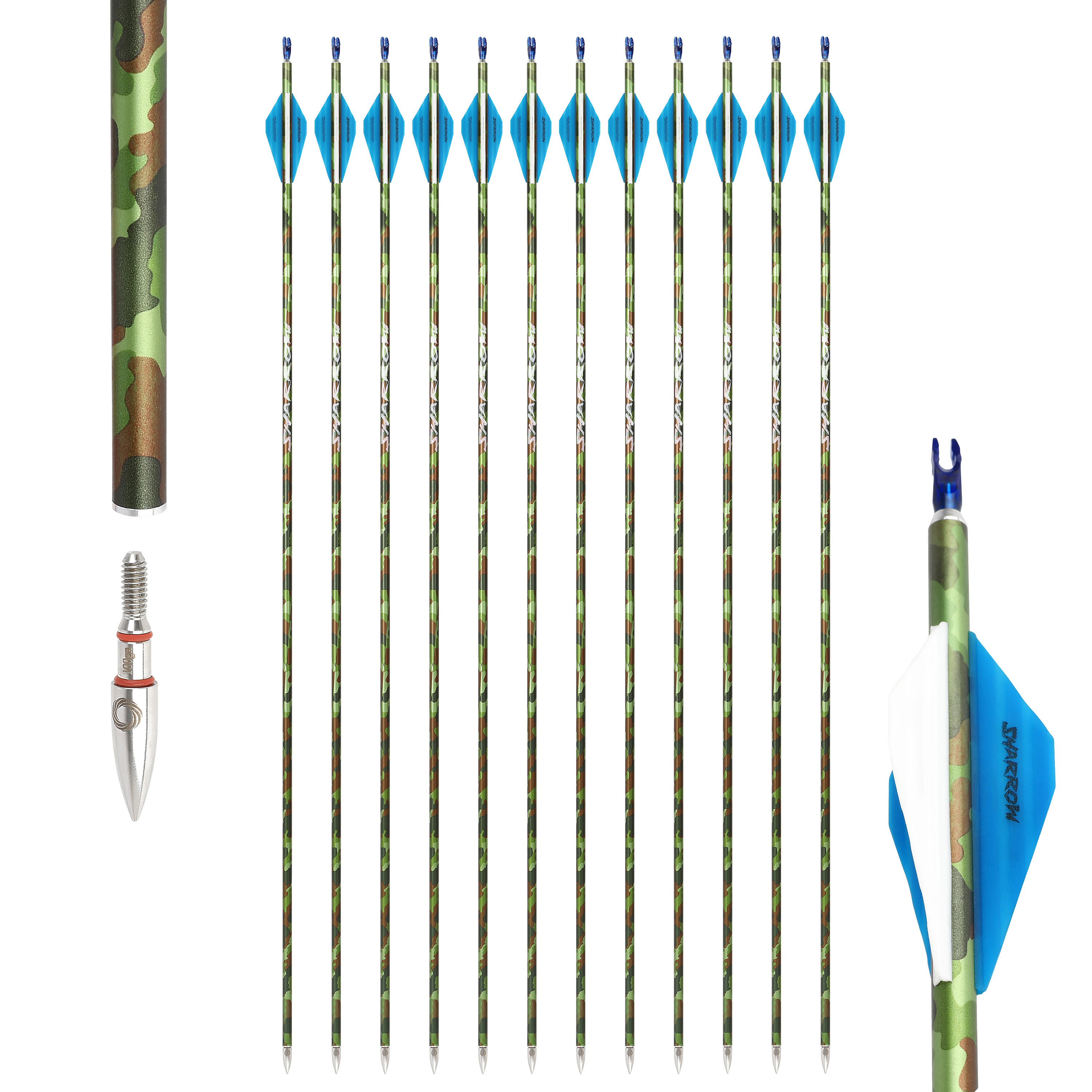 Camo Hunter Carbon Arrows with with Beiter Nock (12pcs/Box)