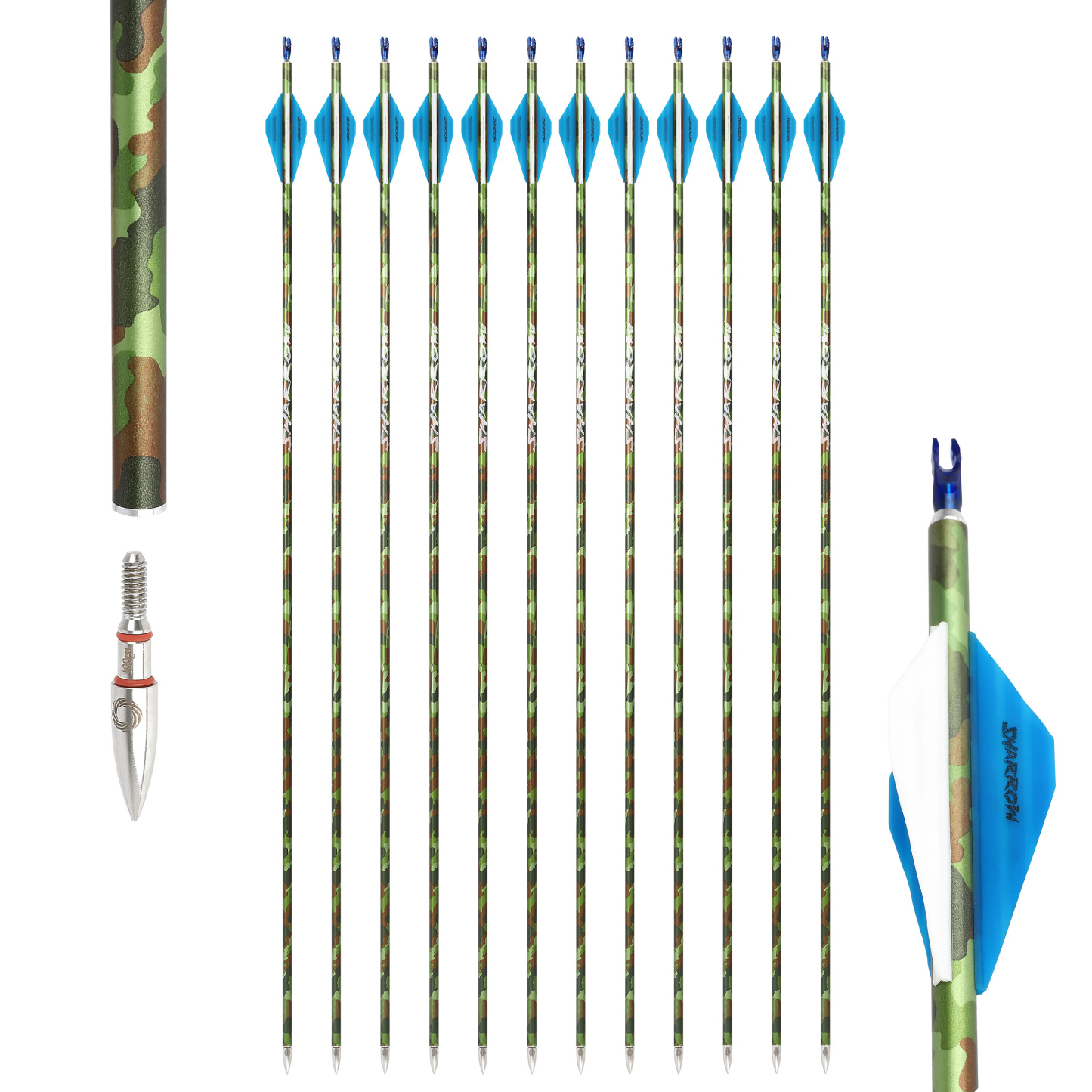 Camo Hunter Carbon Arrows with with Beiter Nock (12pcs/Box)