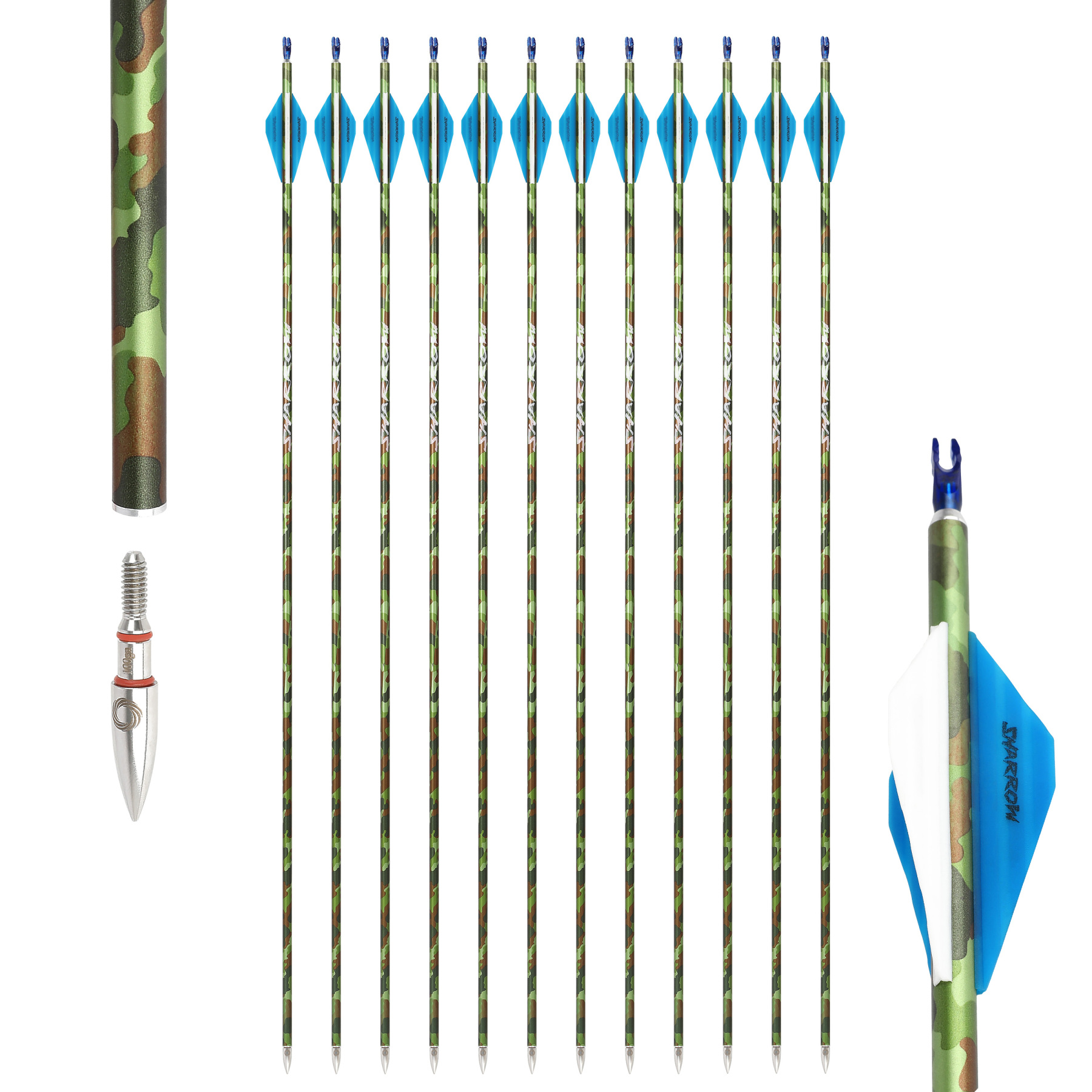 Camo Hunter Carbon Arrows with with Beiter Nock (12pcs/Box)