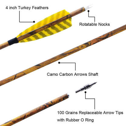 thumbnail image 2 of AMEYXGS Archery Carbon Arrows For Compound & Recurve Bows, 30 Inch Hunting Practice Arrows 12 Pack 5afdd454 Bf44 4d2c 80c9 F76769b27562.fc1bce61ef811fa3029dc4ece260966b 2 of 13