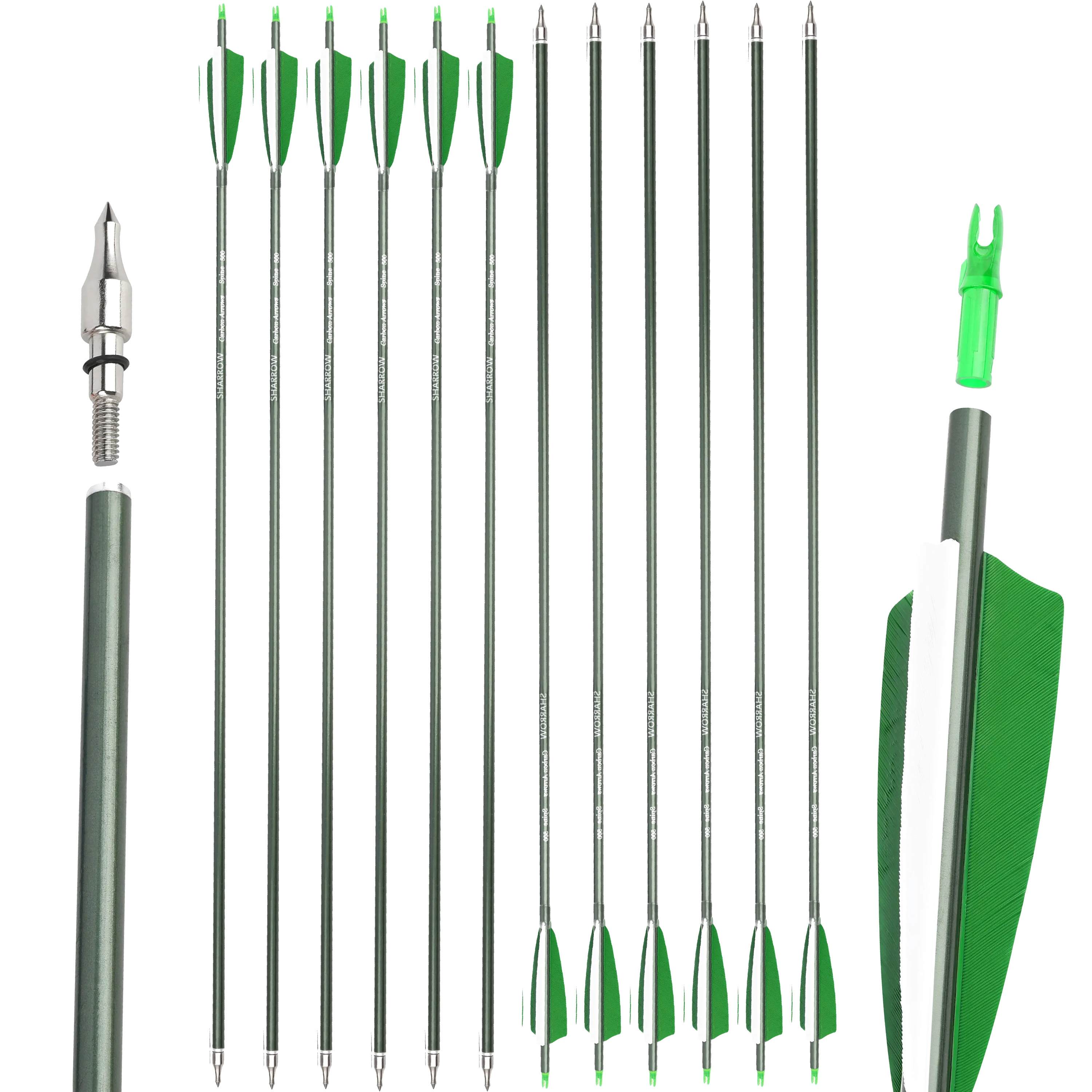 🎯12pcs/Box Carbon Arrow for Archery Target Practice