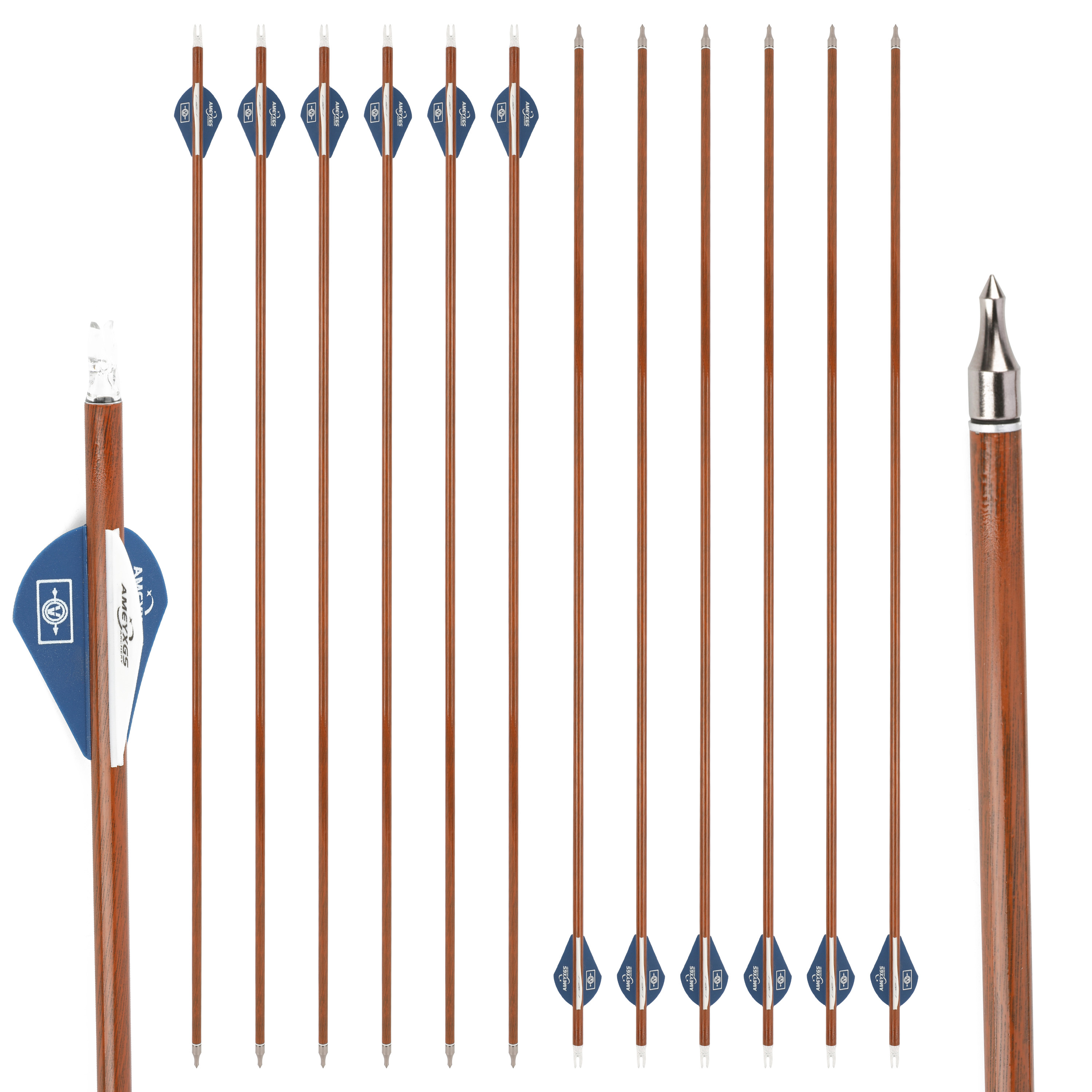 30-Inch Carbon Mix Arrows with 2" AME Teardrop Vanes (12pcs)