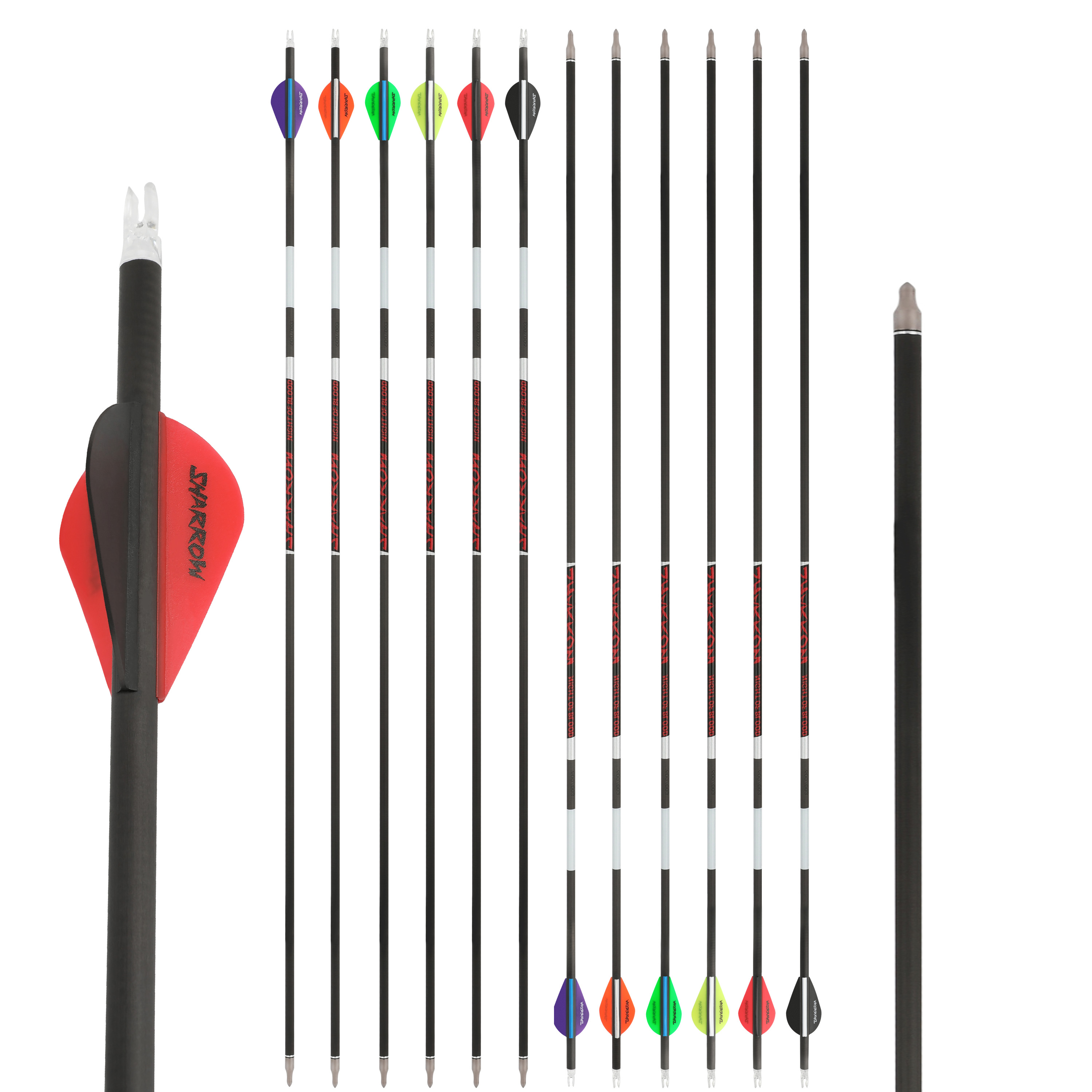 12x 31'' Carbon Arrow Sp300-500 Bow Archery Shooting Hunting