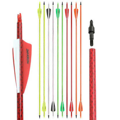 30 in Carbon Arrows 12pcs 500 Spine Value Shooting Set