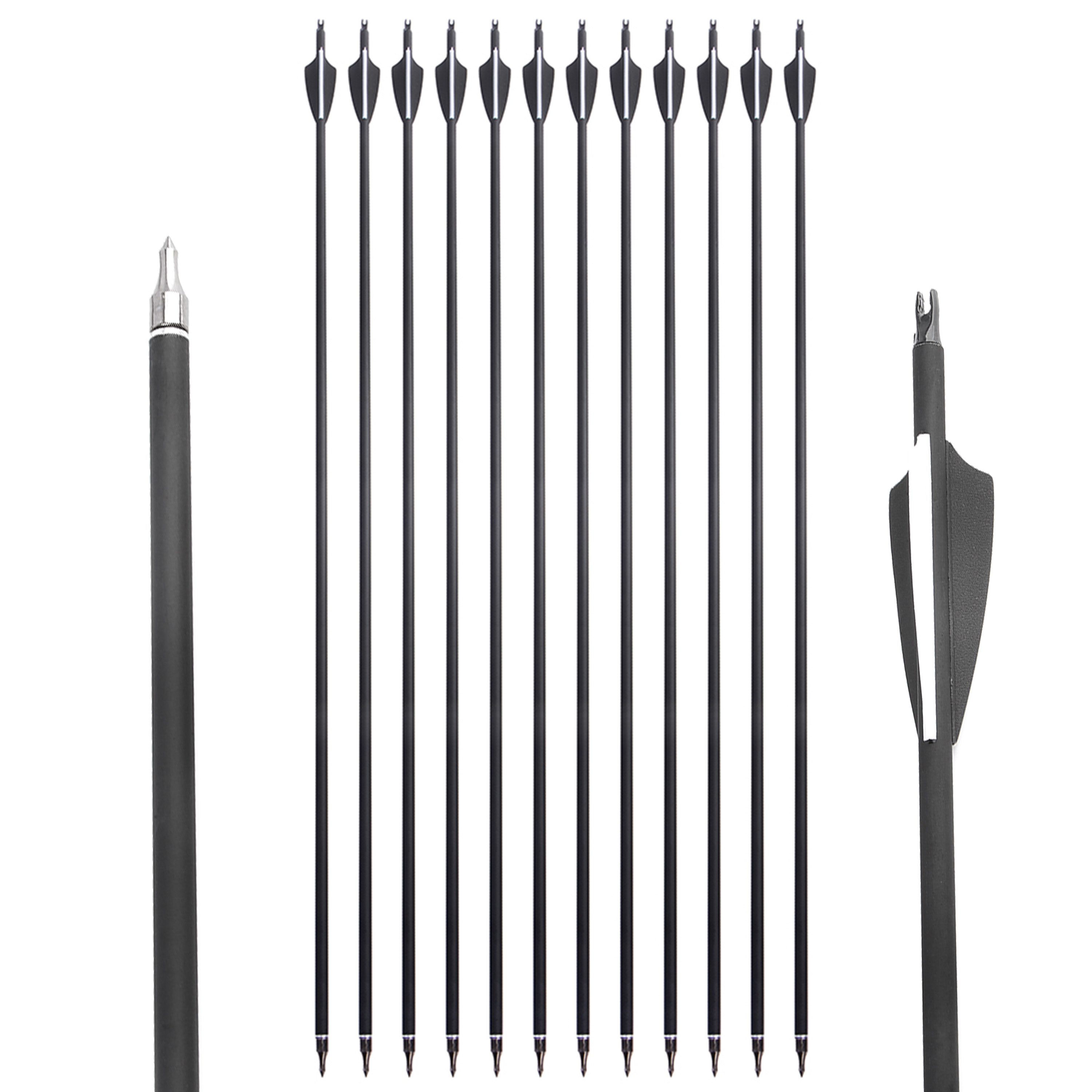 31.6 in Carbon Arrows 12pcs 500 Spine Value Set