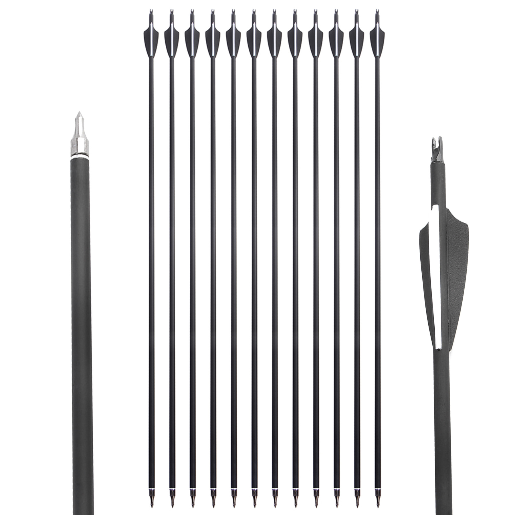 31.6 in Carbon Arrows 12pcs 500 Spine Value Set