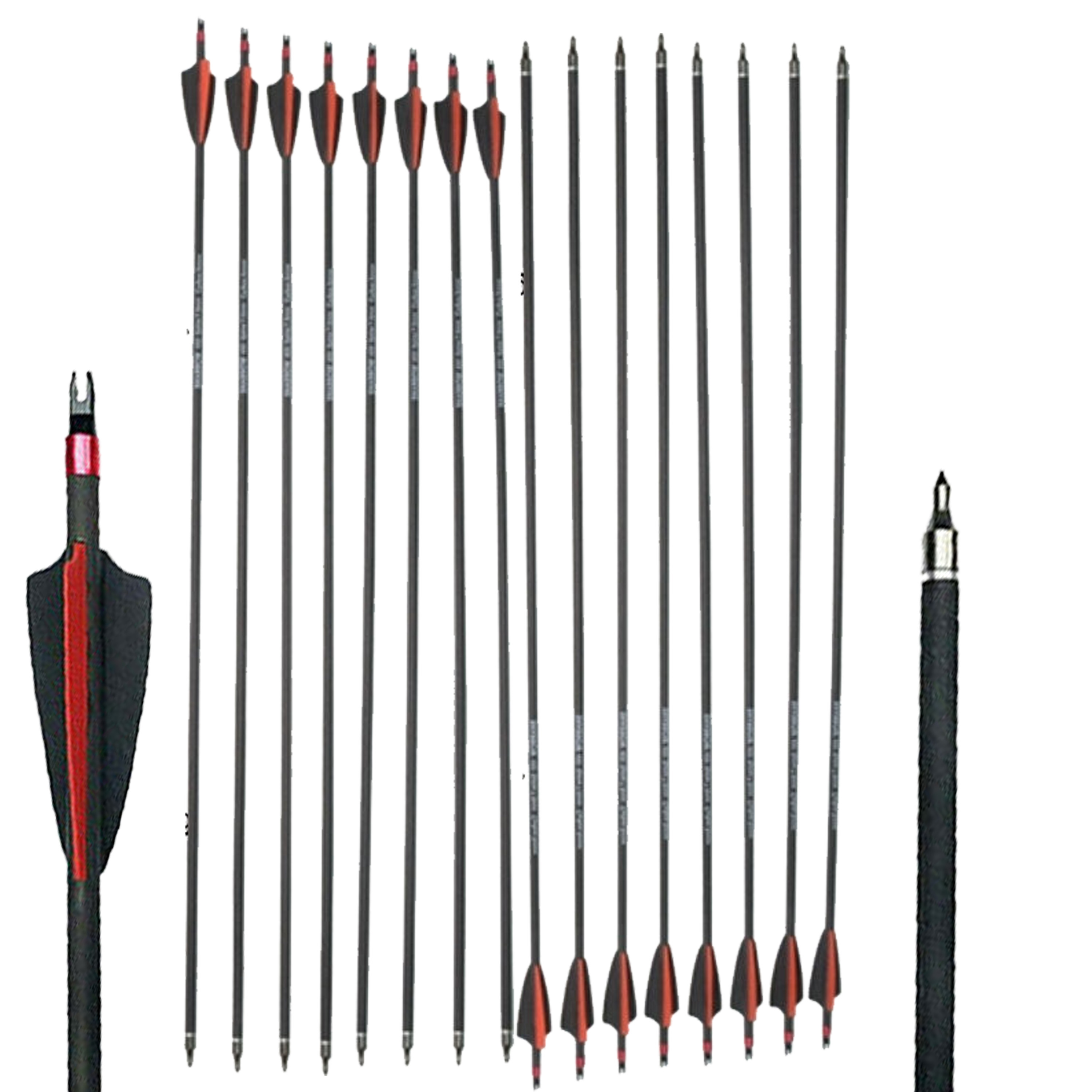 30'' Carbon Arrows Achery Spine400 Recurve Compound Bow