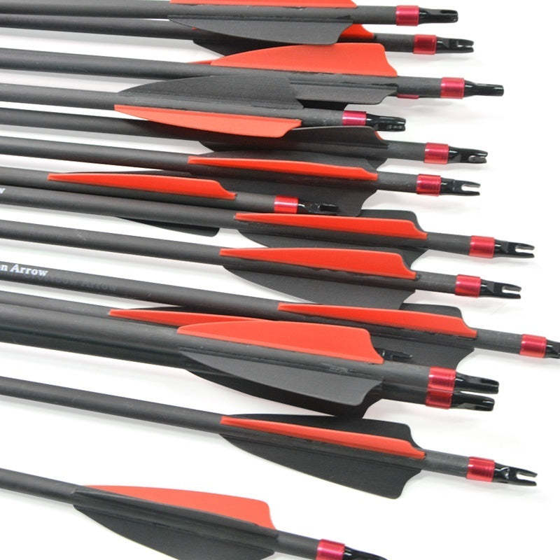 🎯30'' Carbon Arrows Achery Spine400 Recurve Compound Bow-AMEYXGS Archery