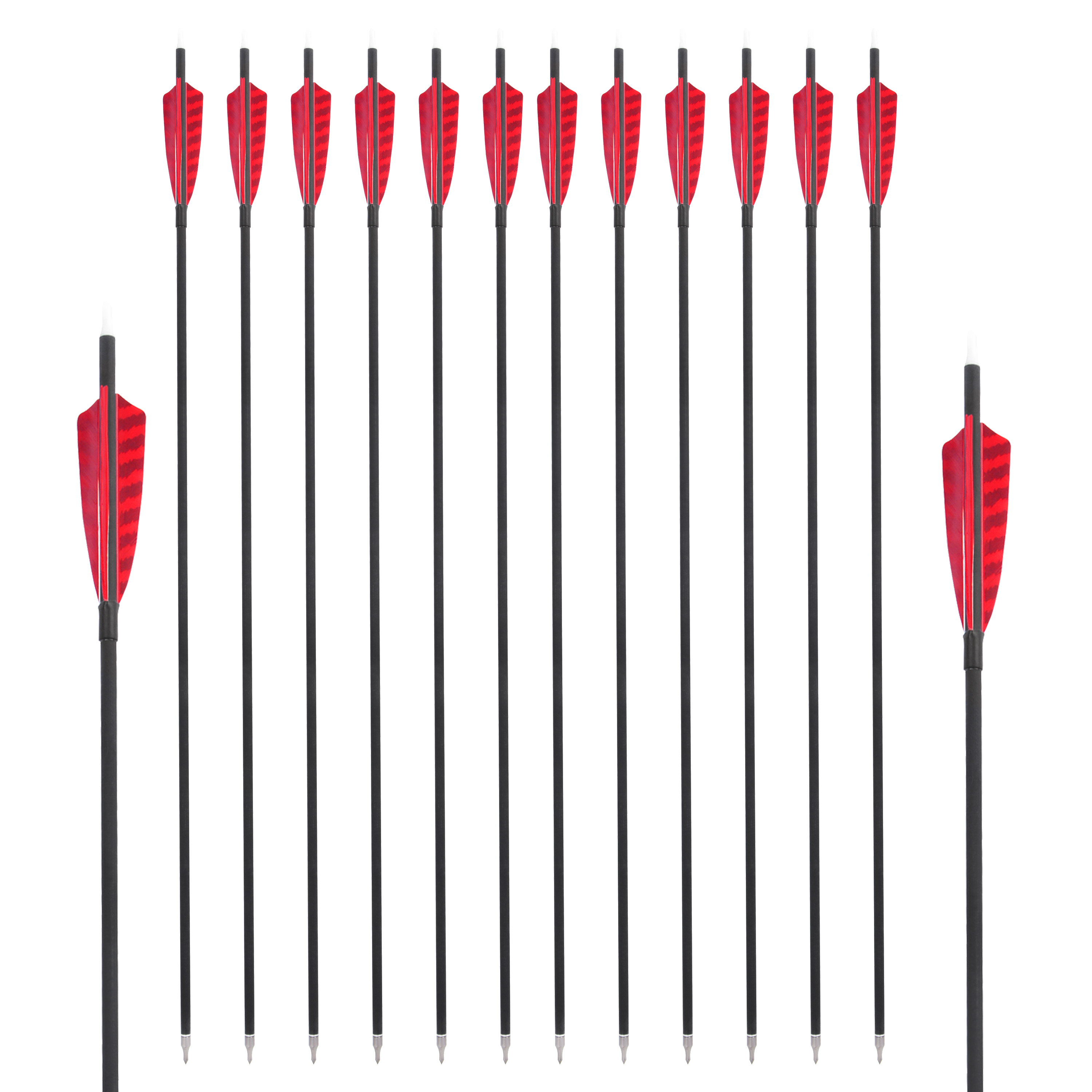 12pcs Carbon Arrows Spine 500 Archery