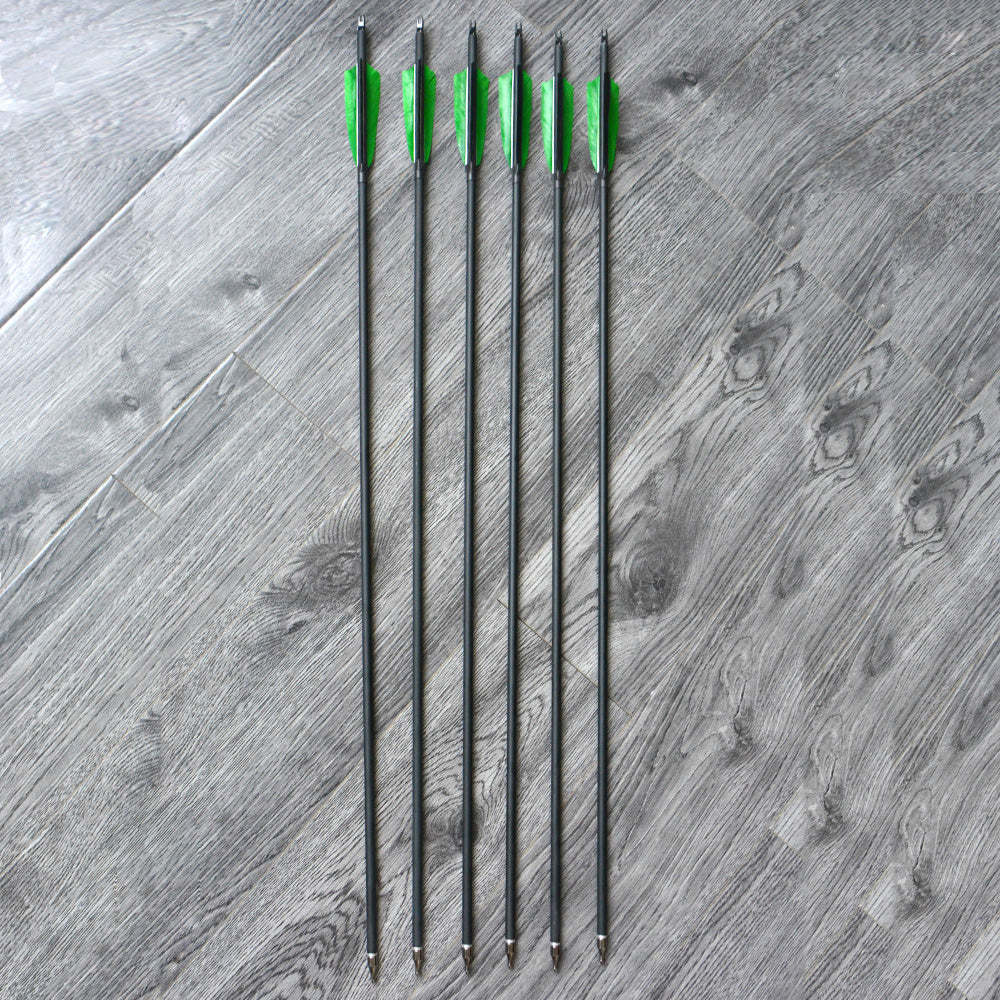 🎯Carbon Arrows Turkey Feather Broadheads Tip Target Hunting-AMEYXGS Archery